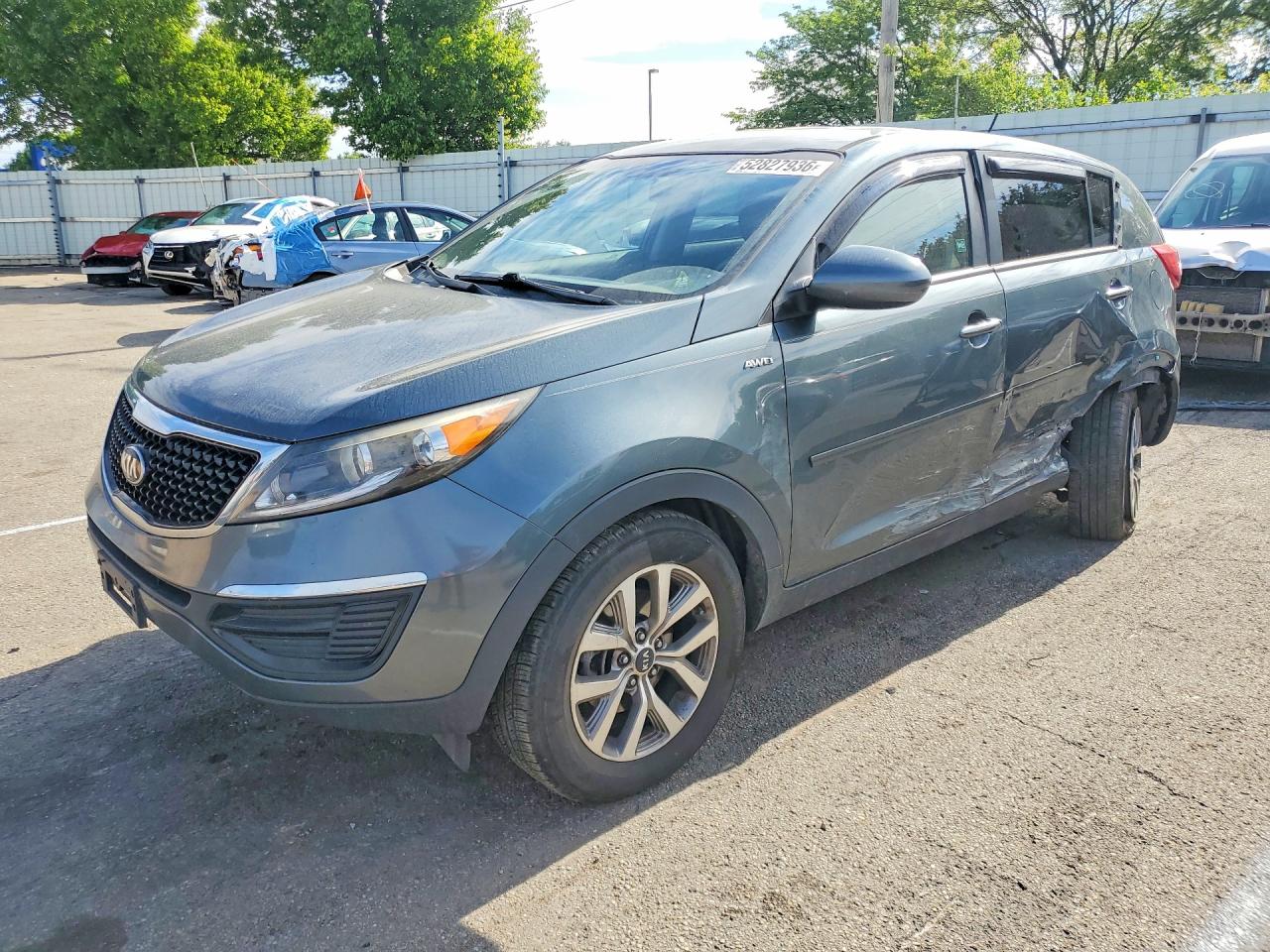 2015 Kia Sportage Lx Blue vin: KNDPBCAC1F7759307