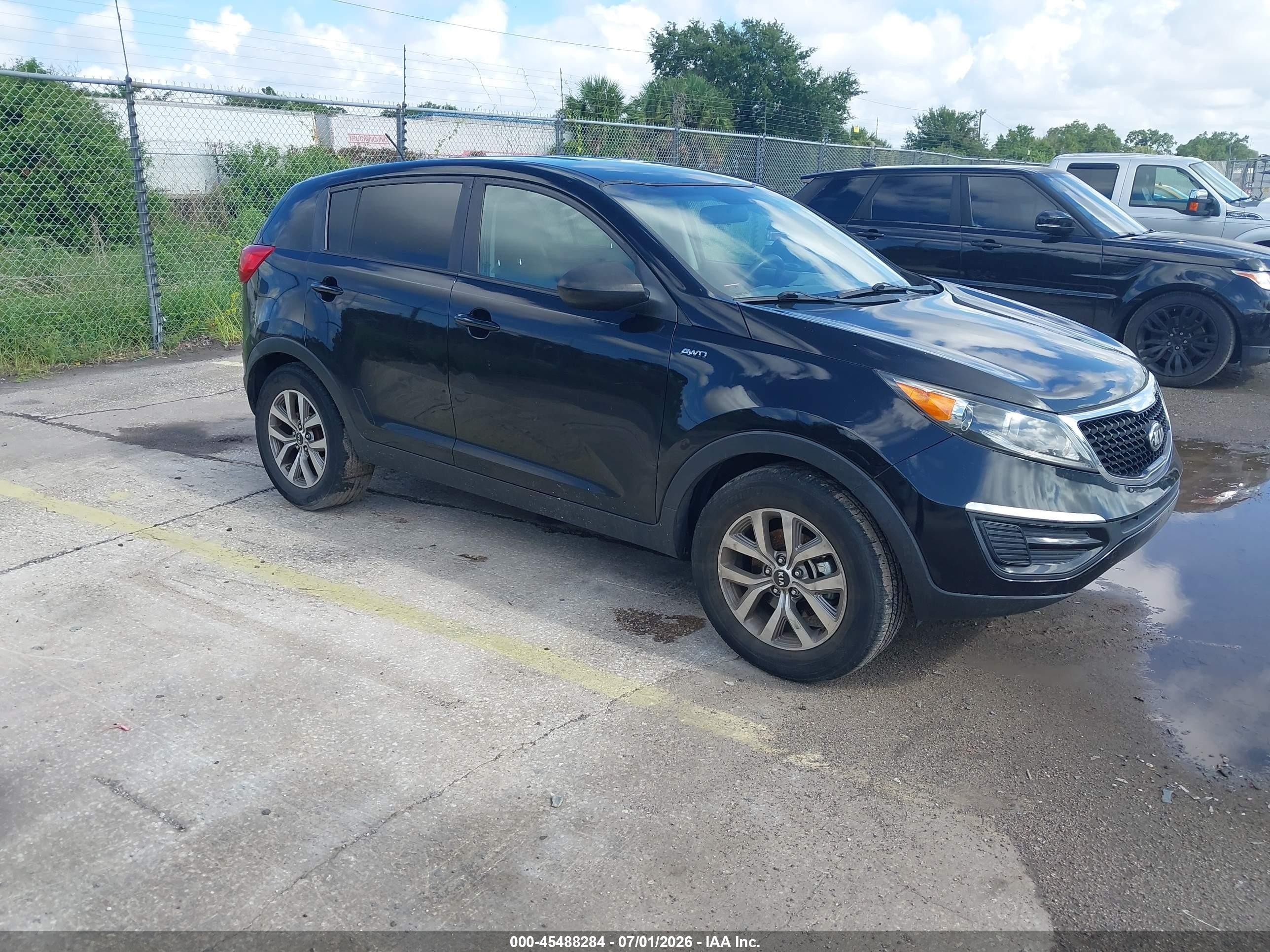 2014 Kia Sportage Lx Black vin: KNDPBCAC2E7585083