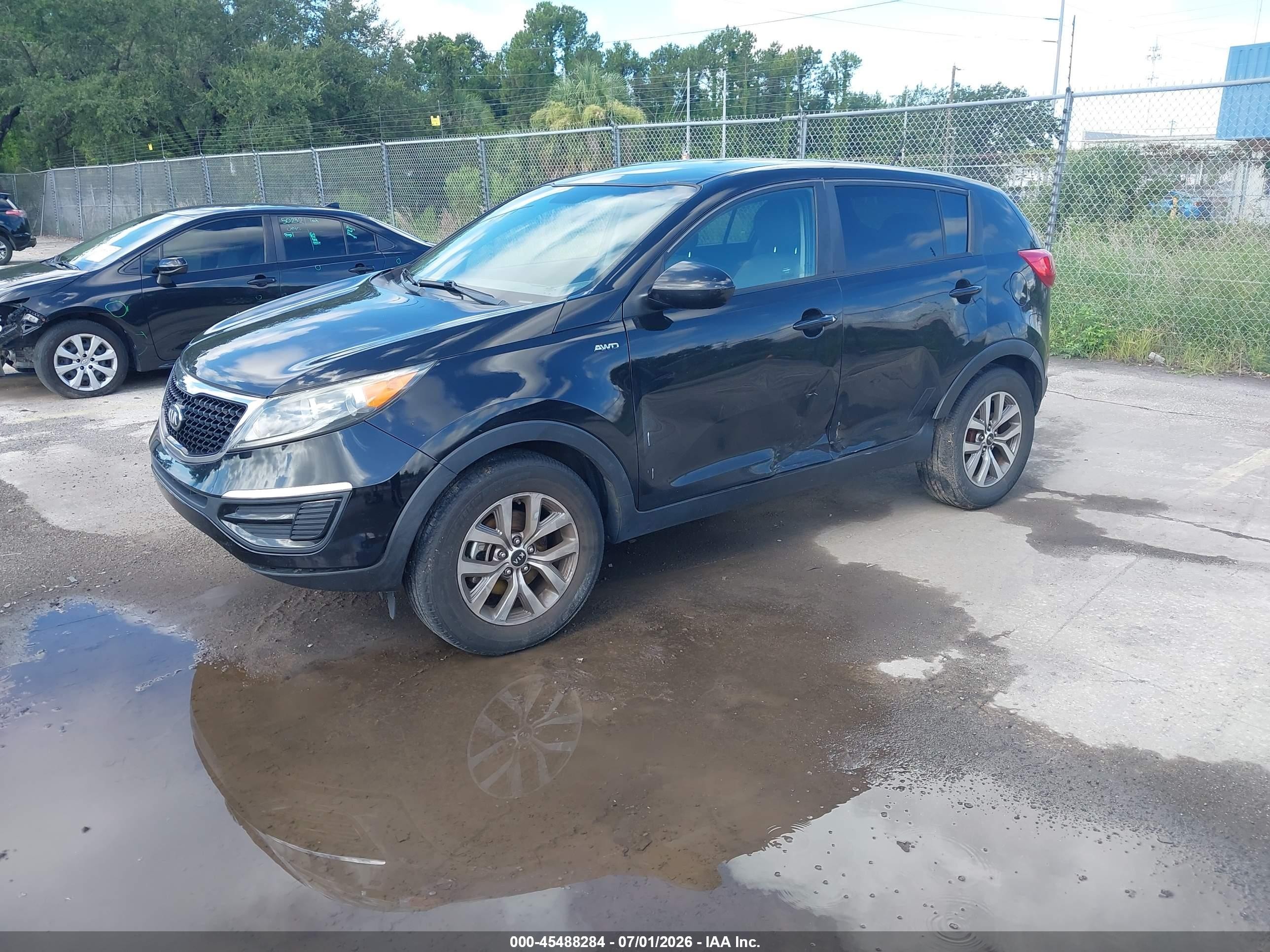 2014 Kia Sportage Lx Black vin: KNDPBCAC2E7585083