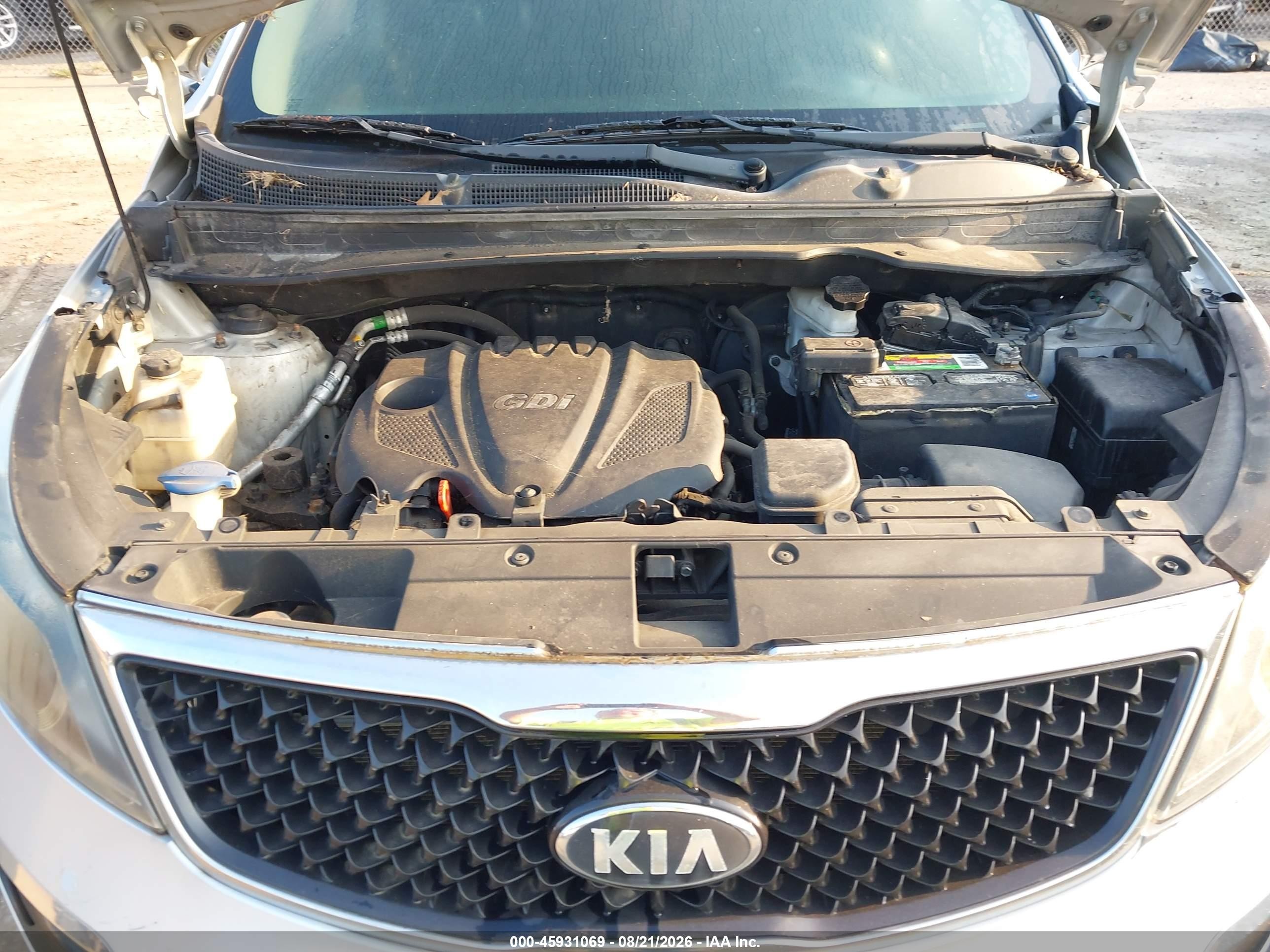 2014 Kia Sportage Lx Silver vin: KNDPBCAC2E7603856