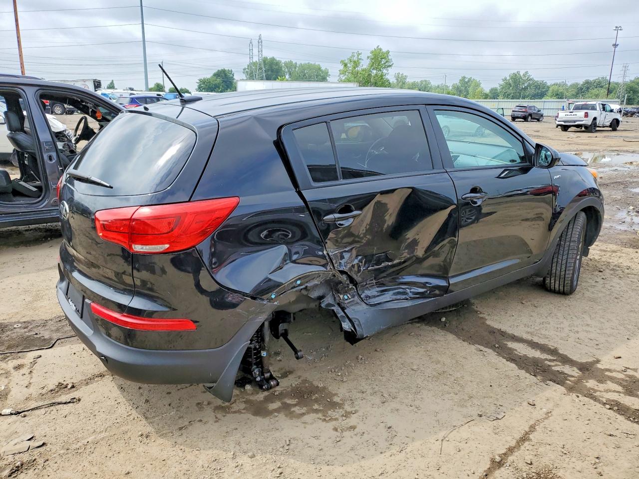 2015 Kia Sportage Lx Black vin: KNDPBCAC2F7760742