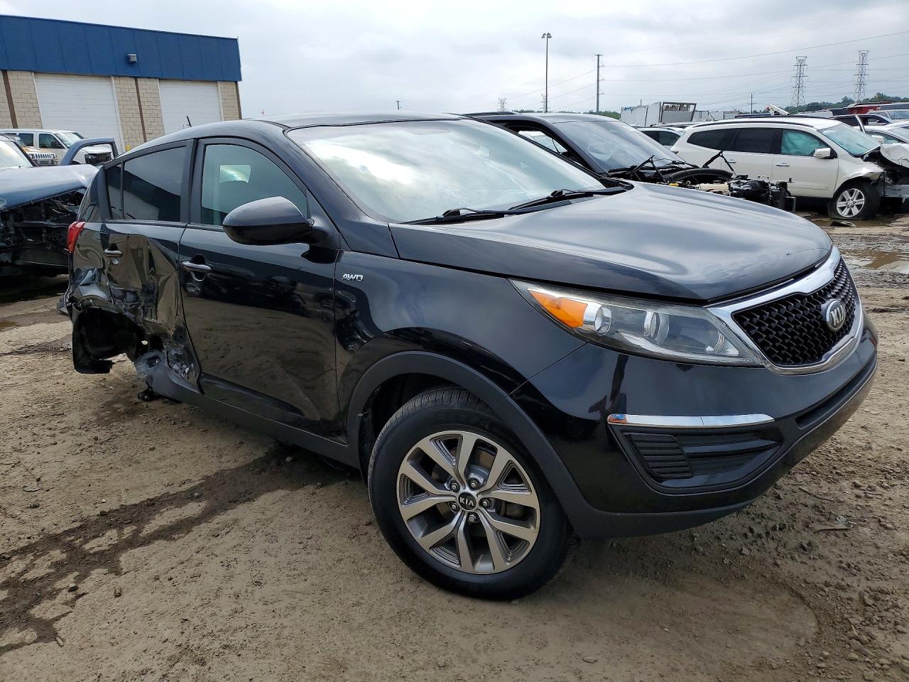 2015 Kia Sportage Lx Black vin: KNDPBCAC2F7760742