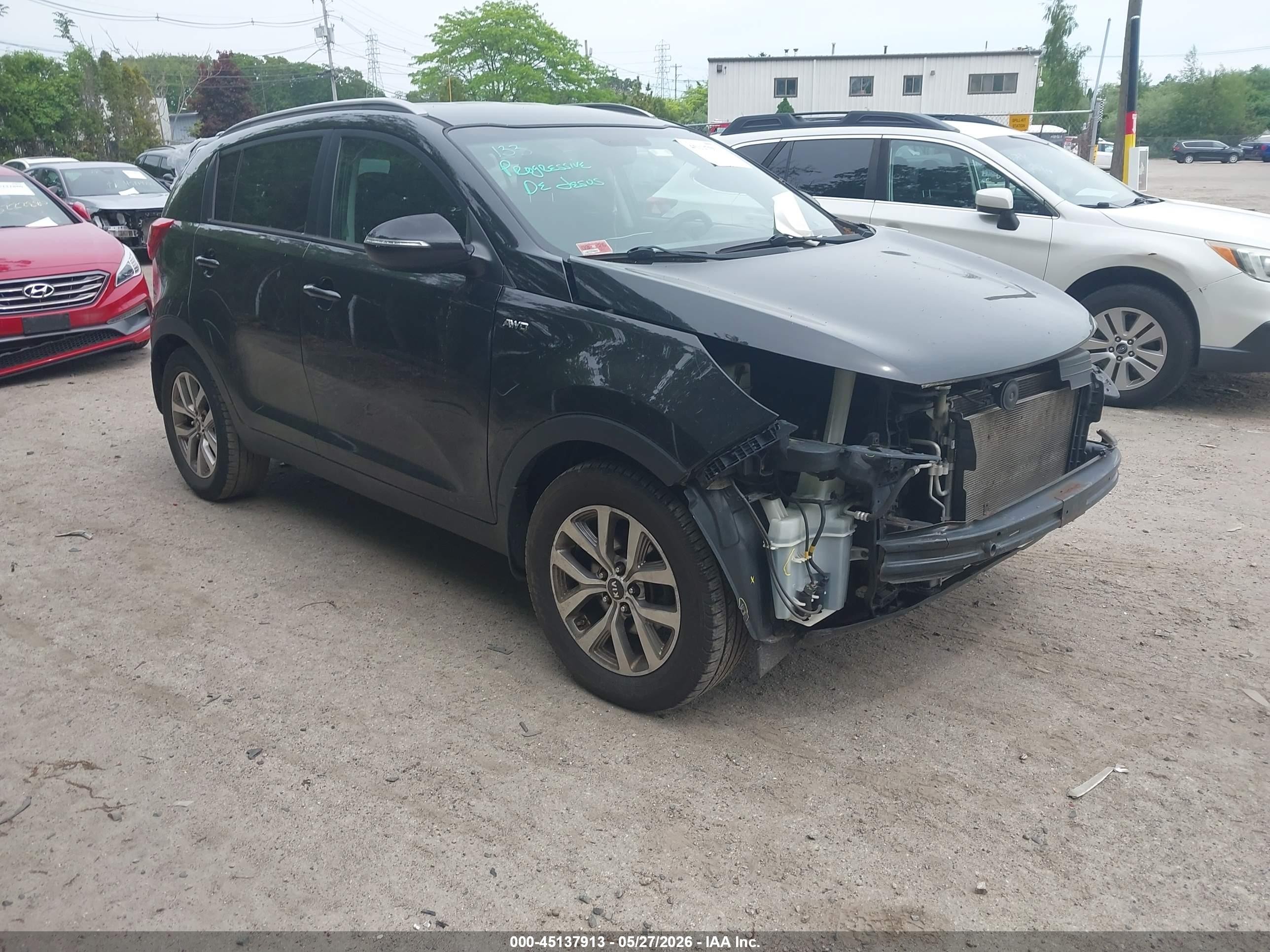 2015 Kia Sportage Lx Black vin: KNDPBCAC2F7790730