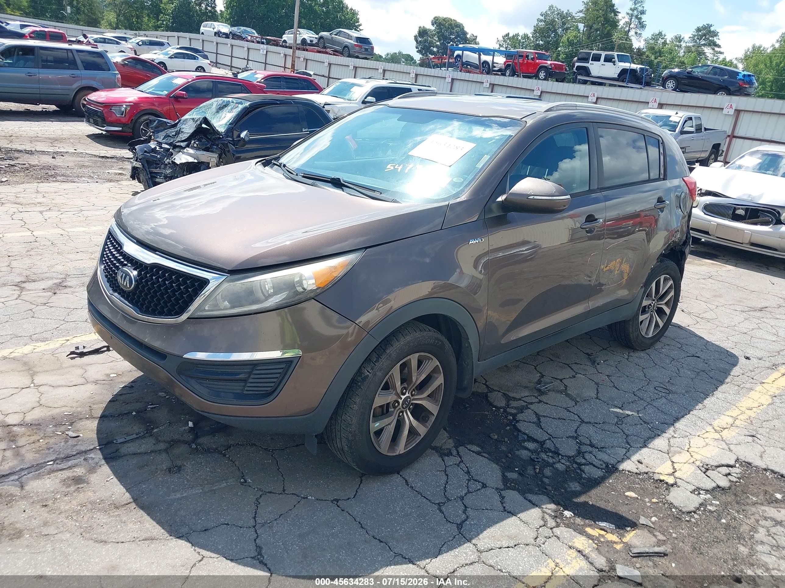 2014 Kia Sportage Lx Brown vin: KNDPBCAC3E7547359