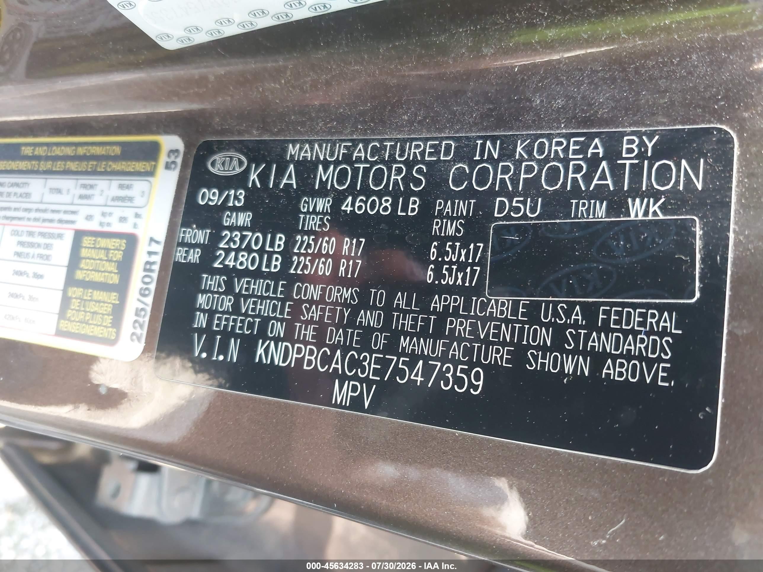 2014 Kia Sportage Lx Brown vin: KNDPBCAC3E7547359