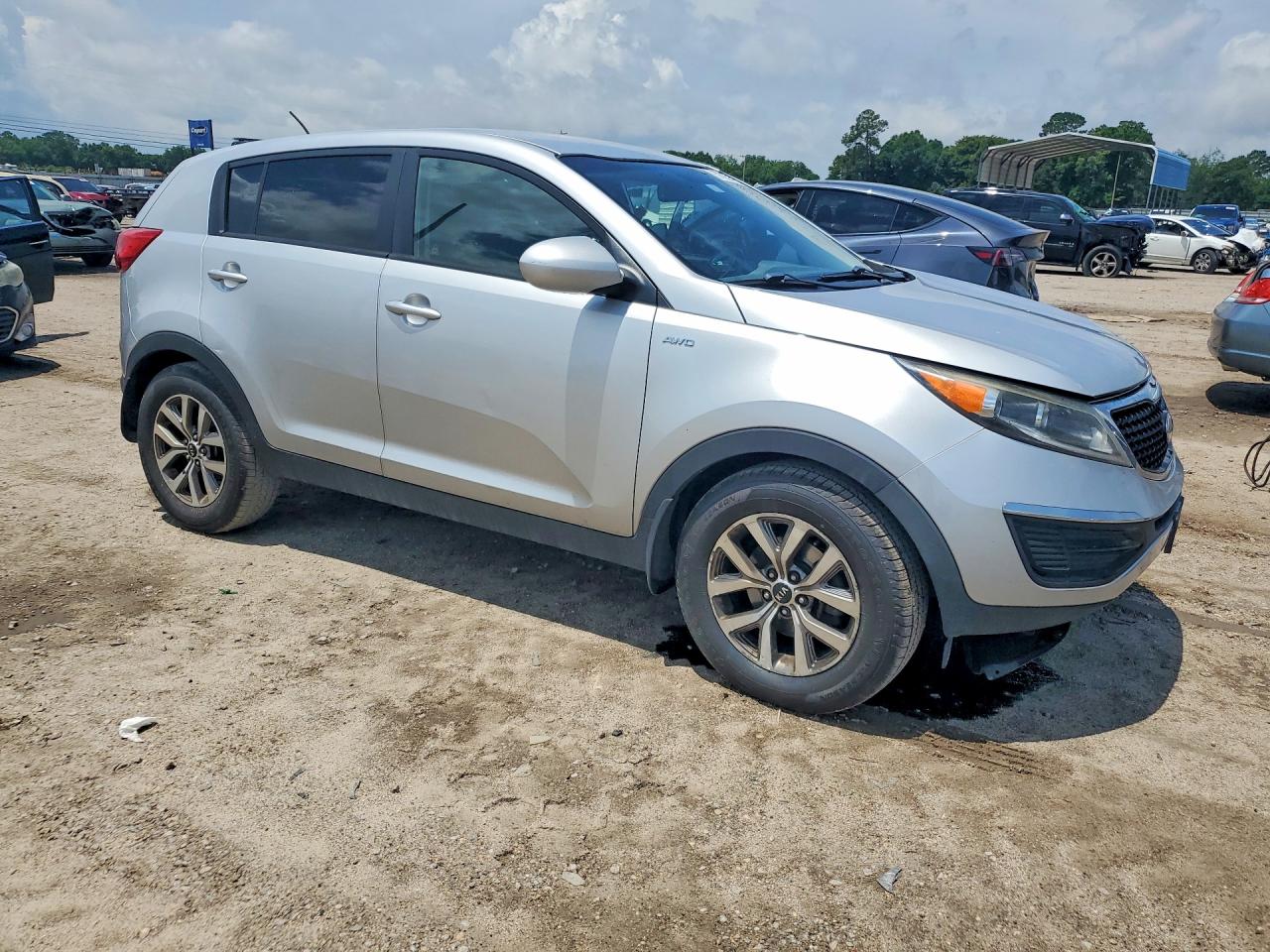 2014 Kia Sportage Lx Silver vin: KNDPBCAC3E7584623