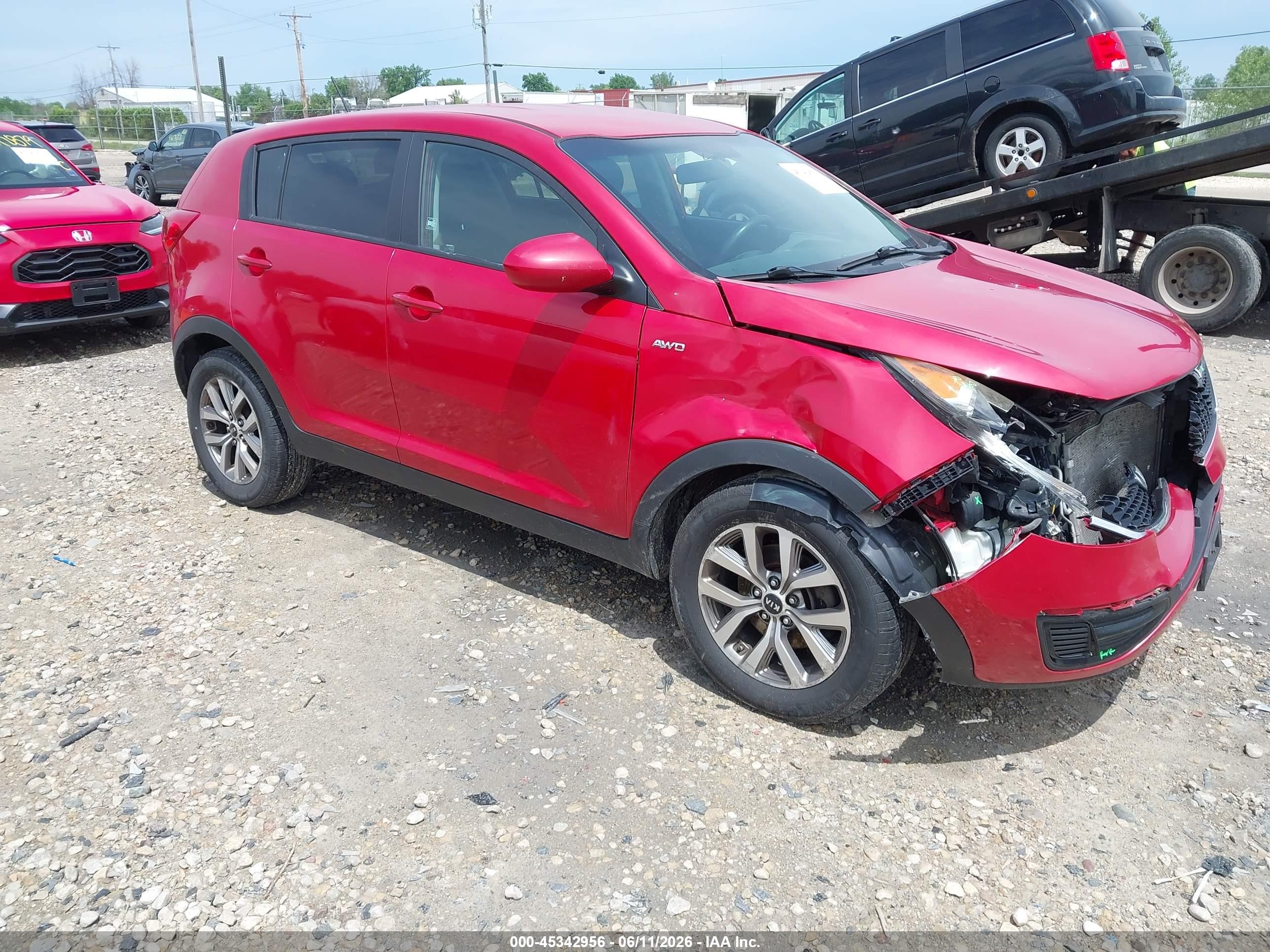 2015 Kia Sportage Lx Красный vin: KNDPBCAC3F7675683
