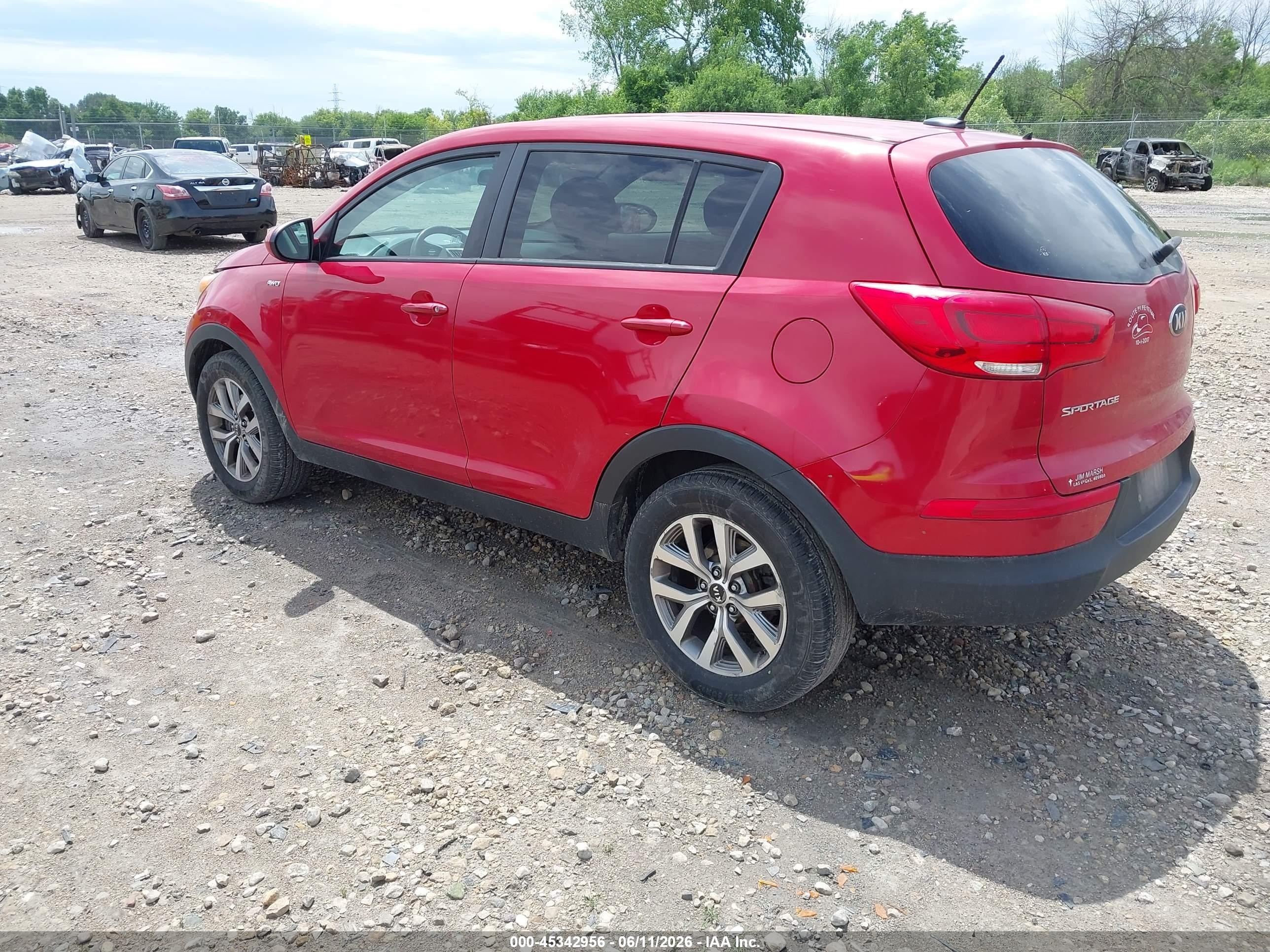 2015 Kia Sportage Lx Red vin: KNDPBCAC3F7675683