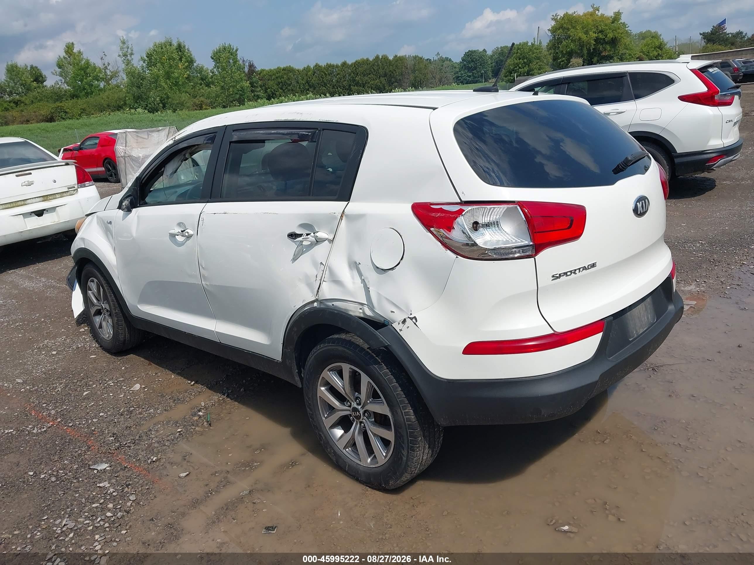 2015 Kia Sportage Lx White vin: KNDPBCAC3F7793880