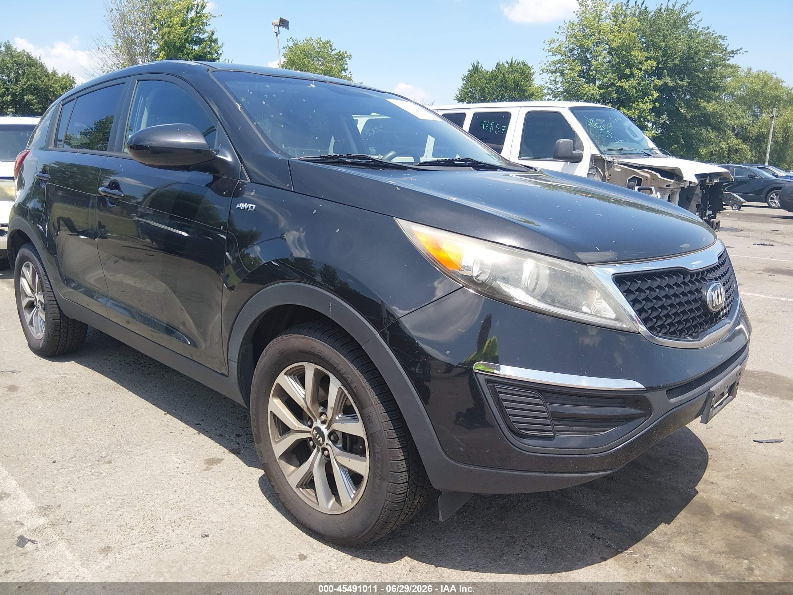2015 Kia Sportage Lx Black vin: KNDPBCAC4F7680519