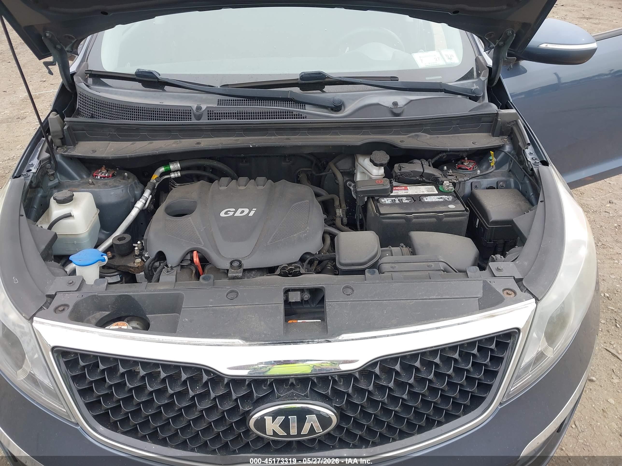 2015 Kia Sportage Lx Серый vin: KNDPBCAC4F7693299