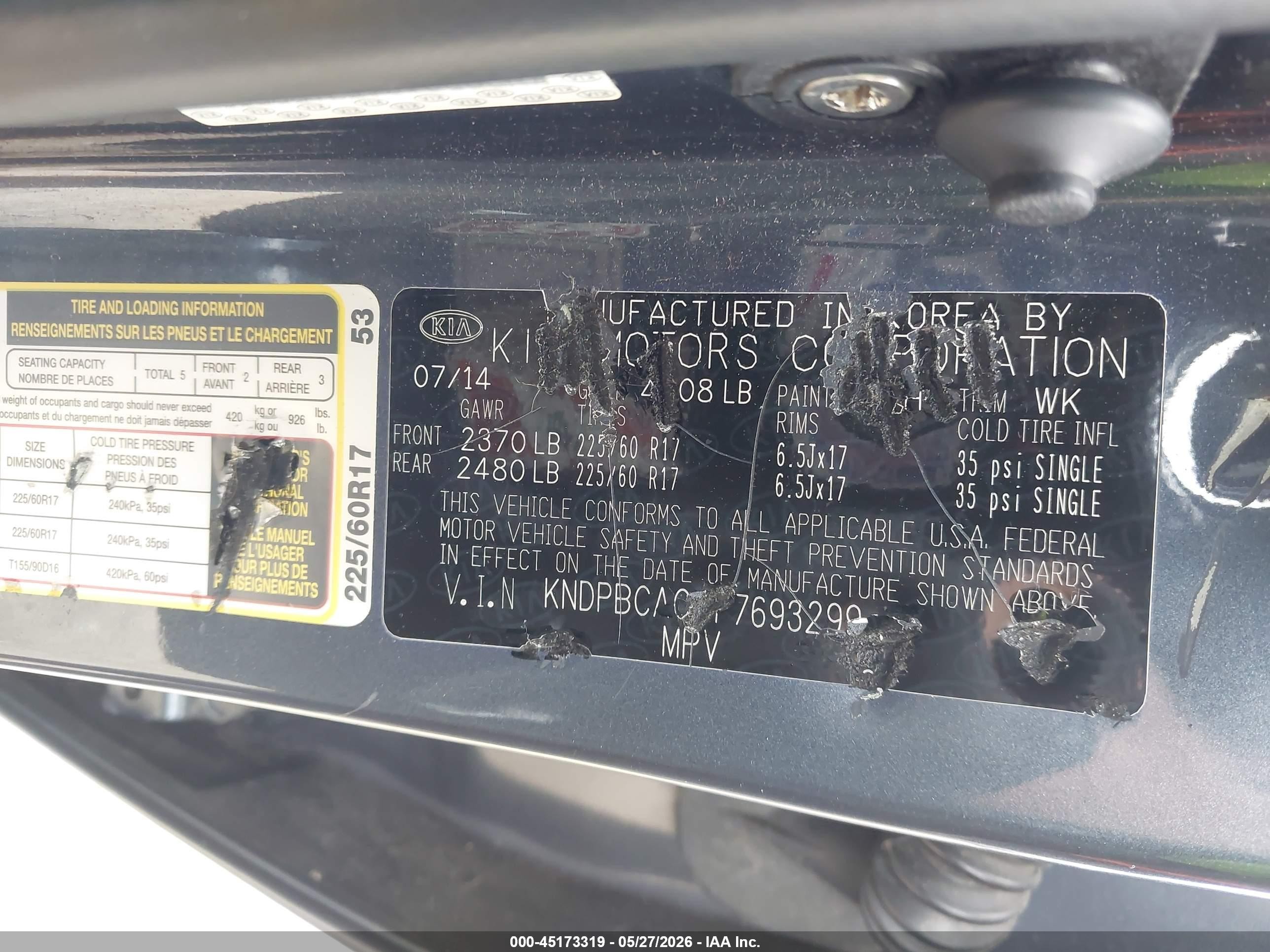 2015 Kia Sportage Lx Серый vin: KNDPBCAC4F7693299