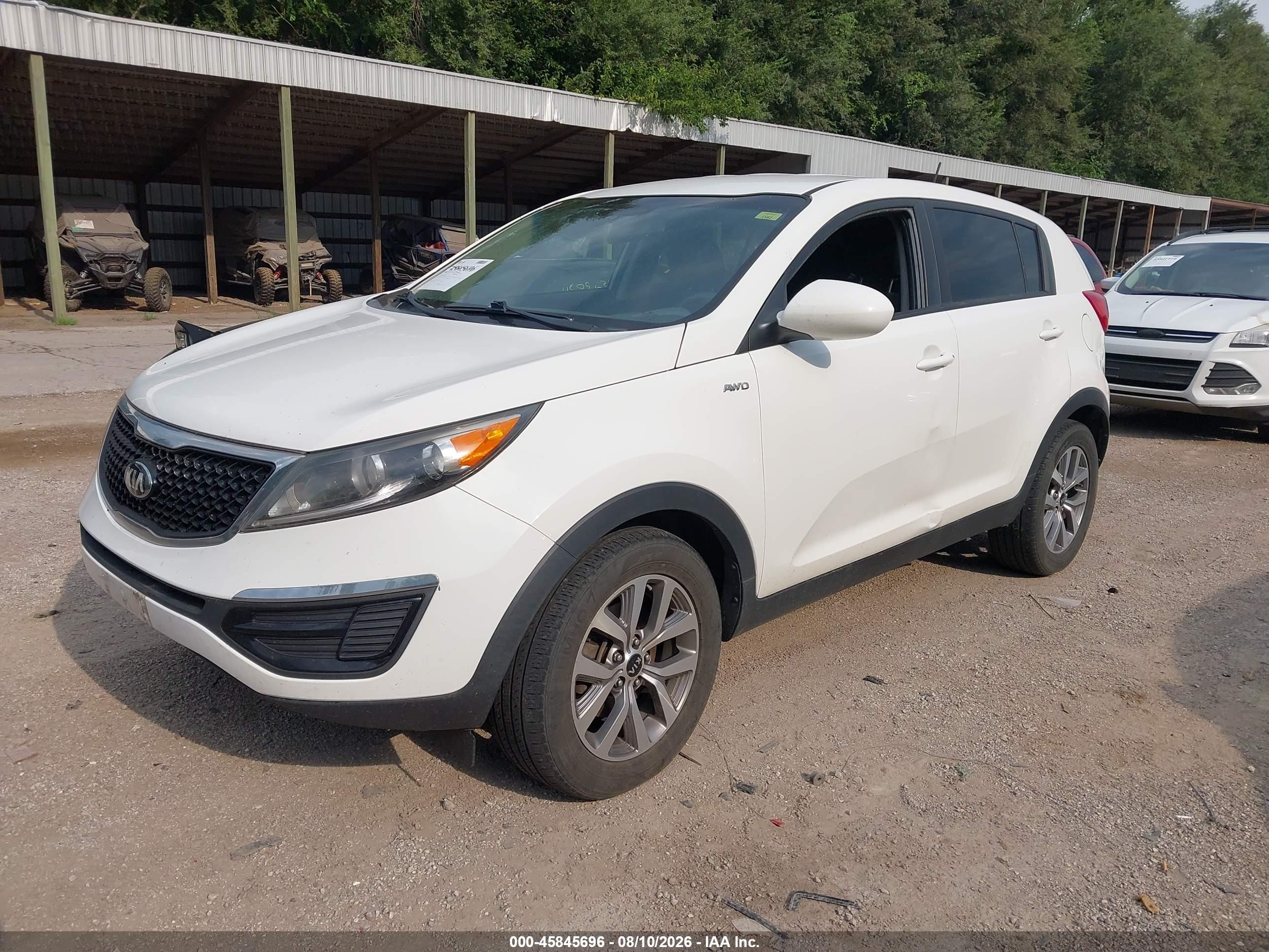 2015 Kia Sportage Lx White vin: KNDPBCAC4F7786694