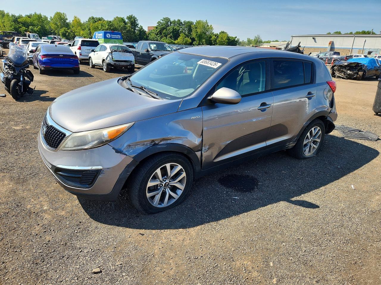 2014 Kia Sportage Lx Gray vin: KNDPBCAC5E7549601