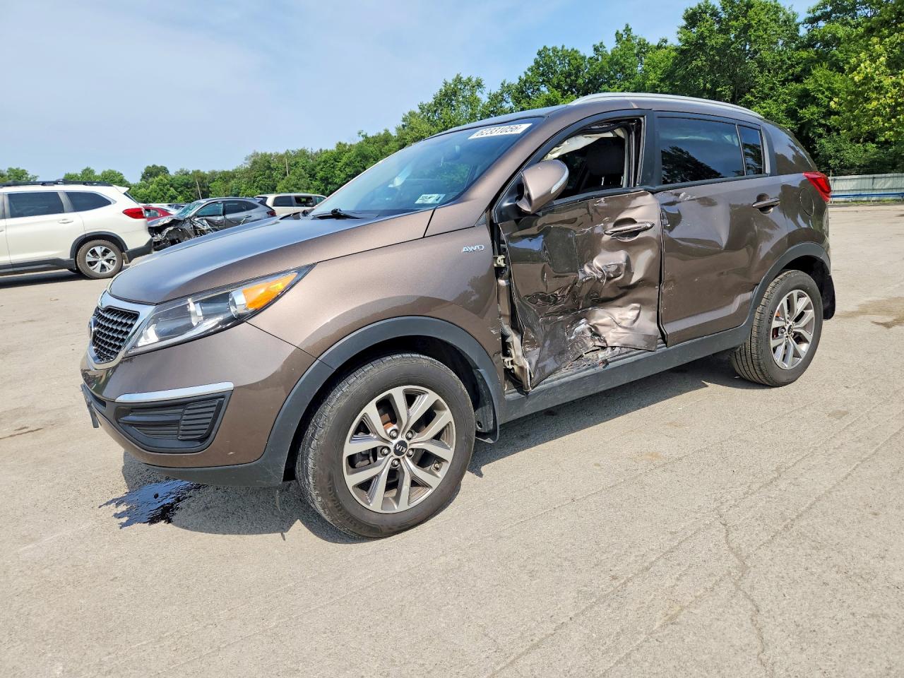 2014 Kia Sportage Lx Brown vin: KNDPBCAC5E7604239