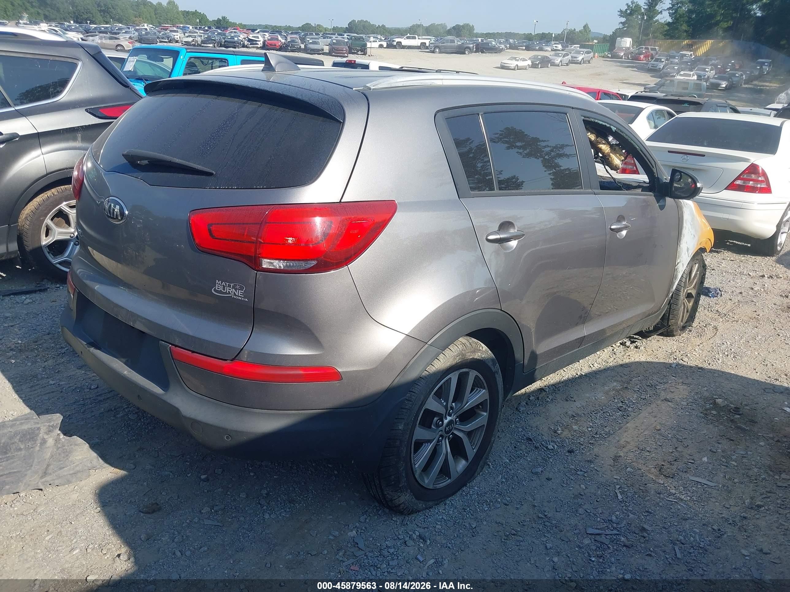 2014 Kia Sportage Lx Gray vin: KNDPBCAC5E7646488