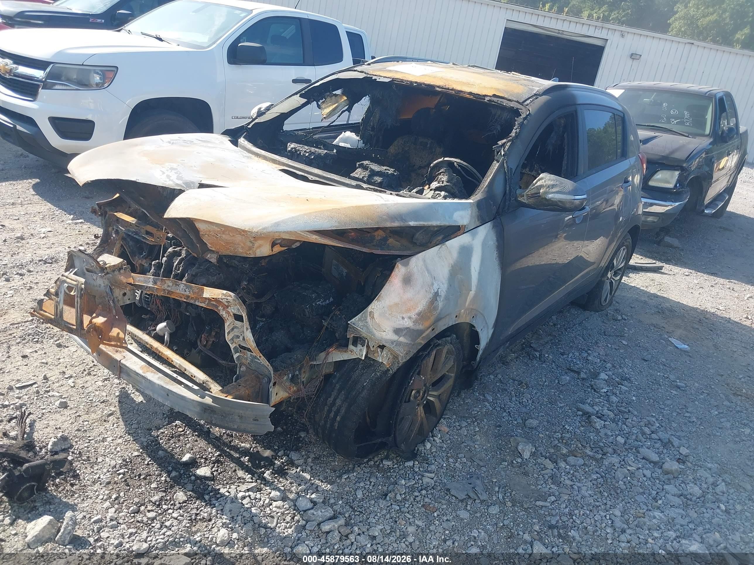 2014 Kia Sportage Lx Gray vin: KNDPBCAC5E7646488