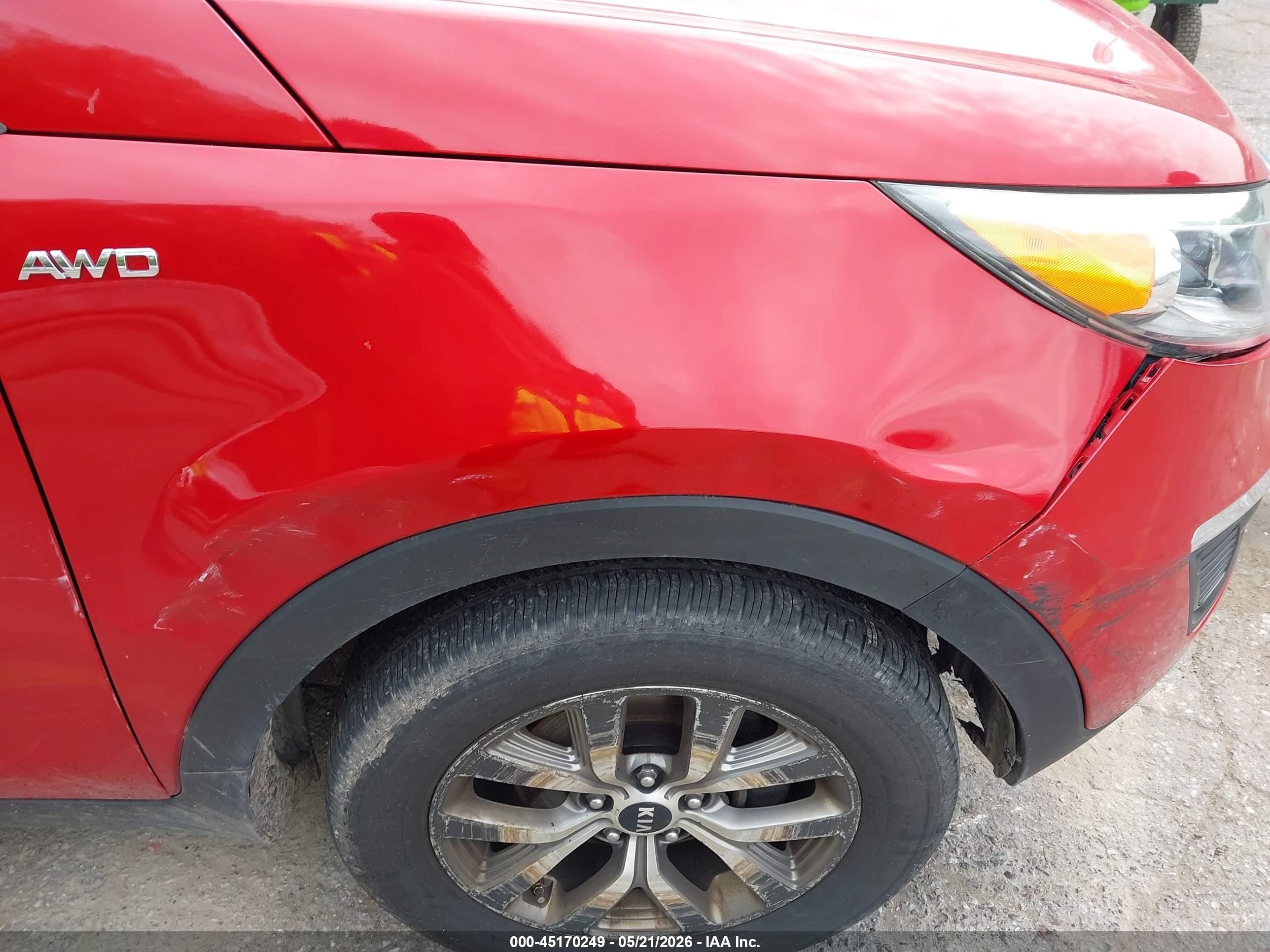 2015 Kia Sportage Lx Red vin: KNDPBCAC5F7763571