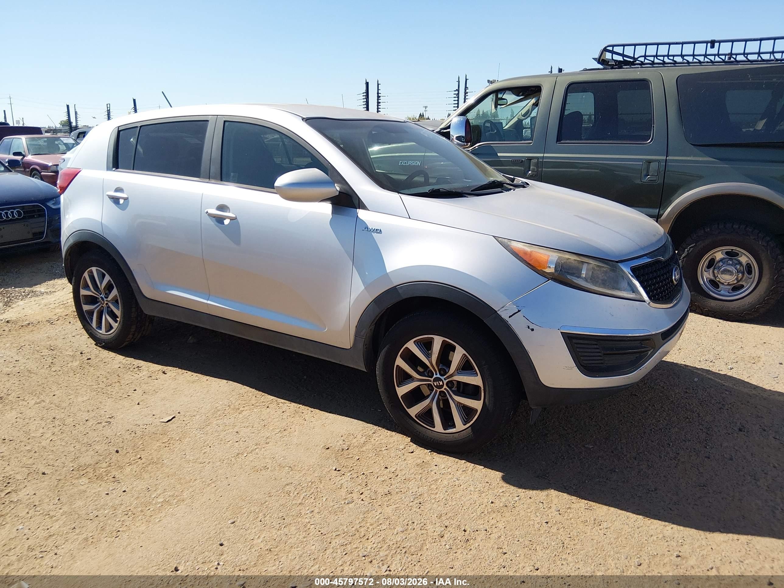 2014 Kia Sportage Lx Gray vin: KNDPBCAC6E7549168