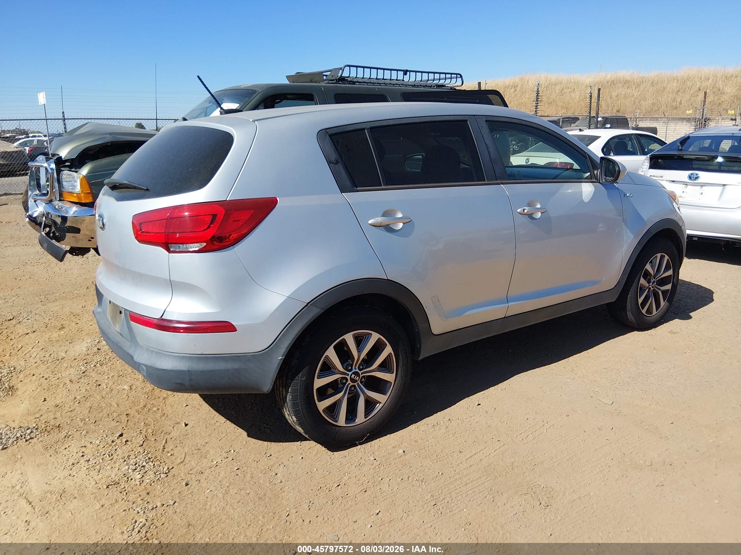 2014 Kia Sportage Lx Gray vin: KNDPBCAC6E7549168