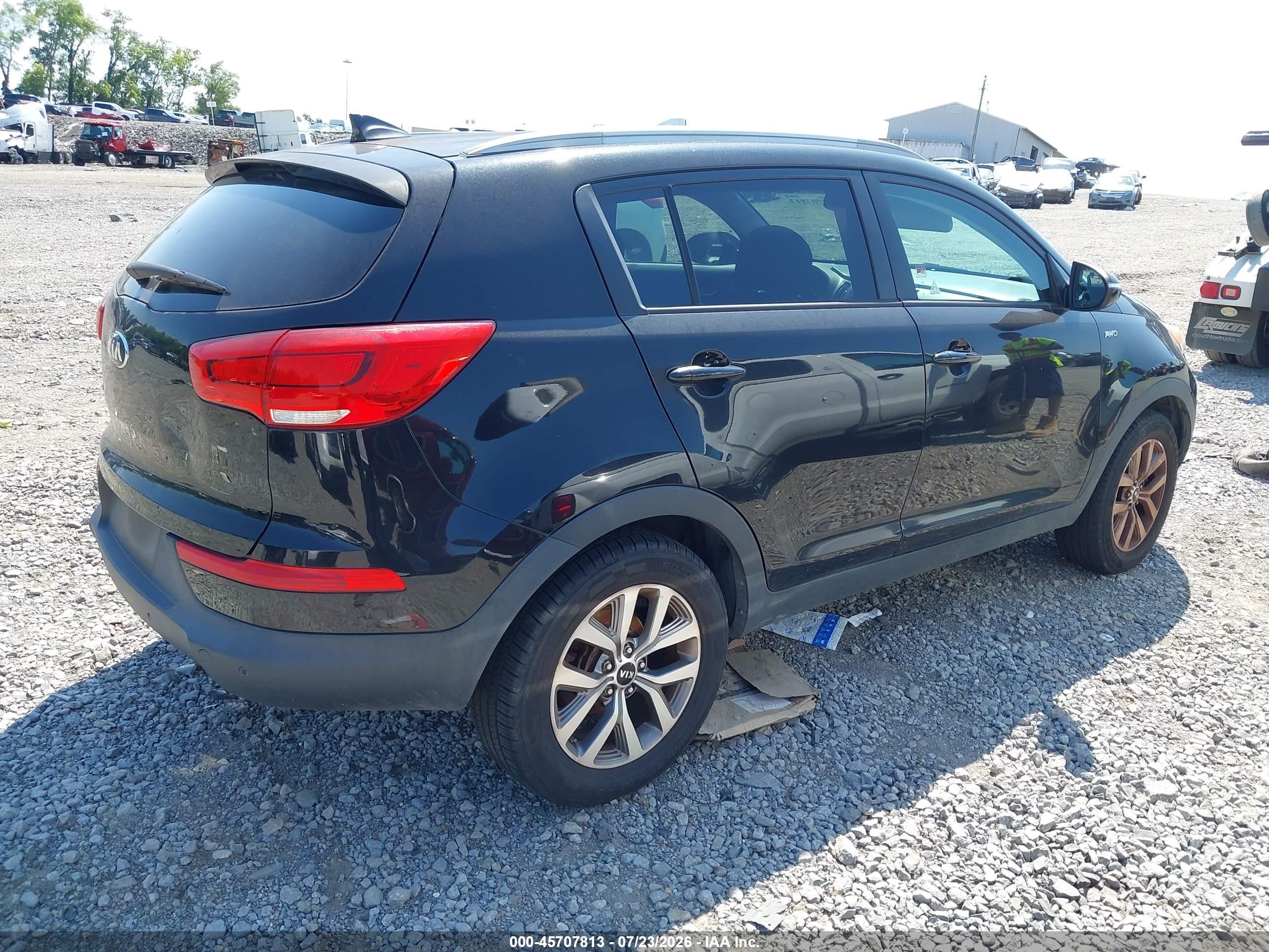 2014 Kia Sportage Lx Black vin: KNDPBCAC6E7584244