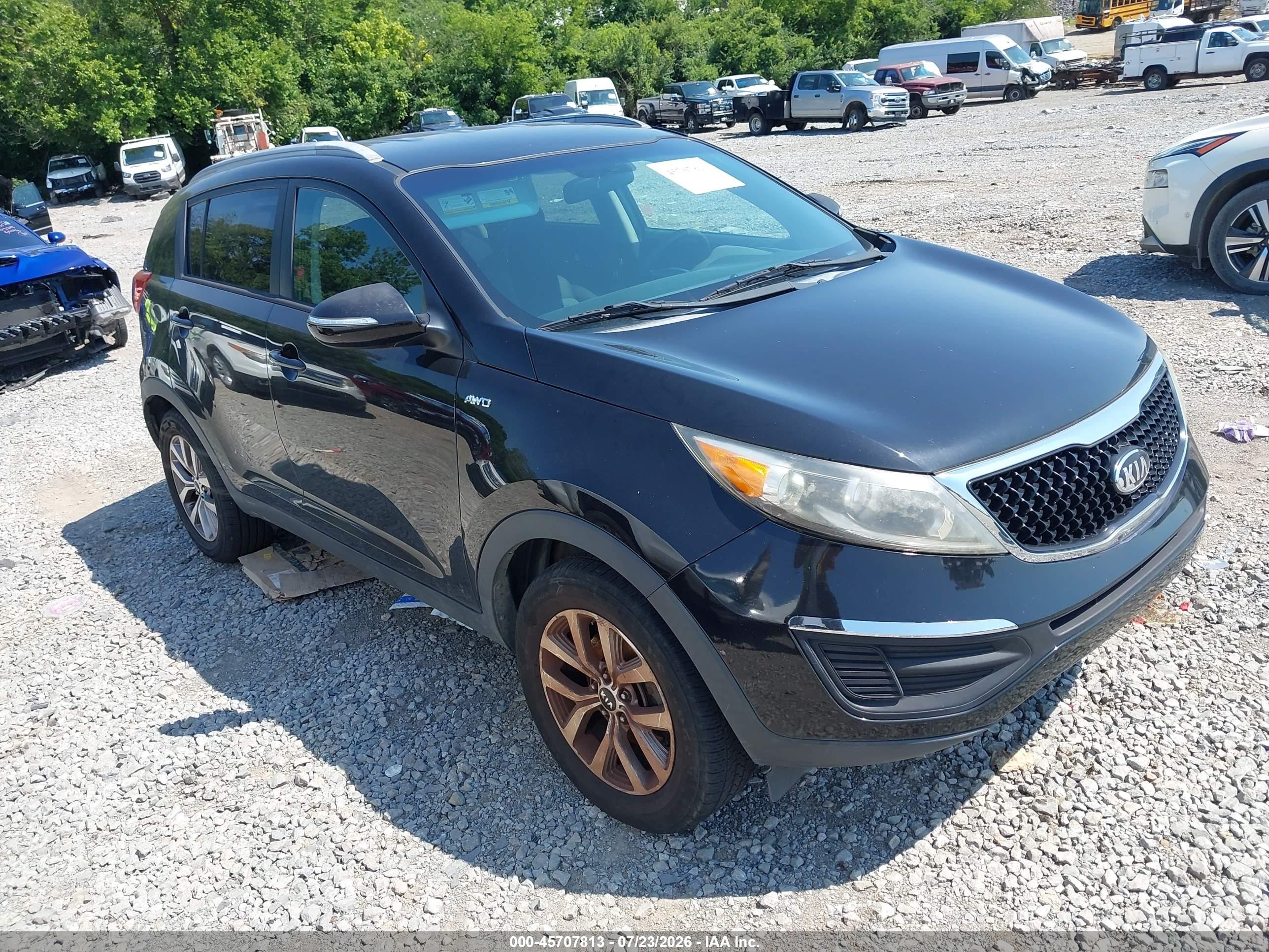2014 Kia Sportage Lx Black vin: KNDPBCAC6E7584244
