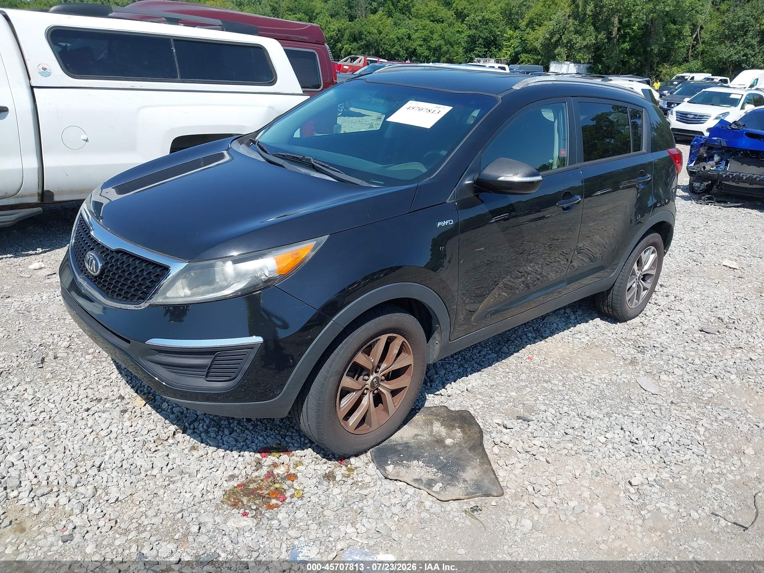 2014 Kia Sportage Lx Black vin: KNDPBCAC6E7584244