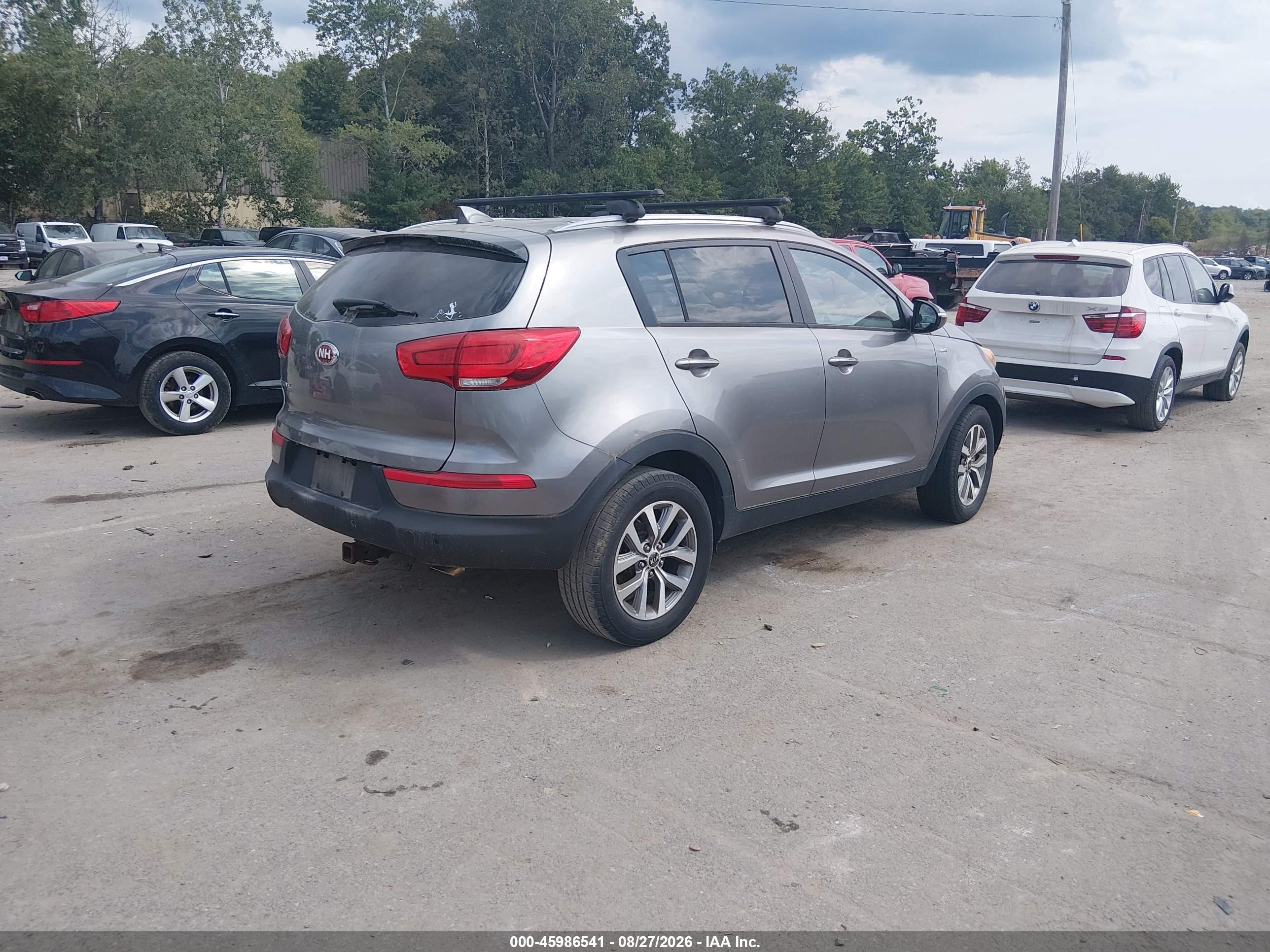 2014 Kia Sportage Lx Gray vin: KNDPBCAC6E7631739