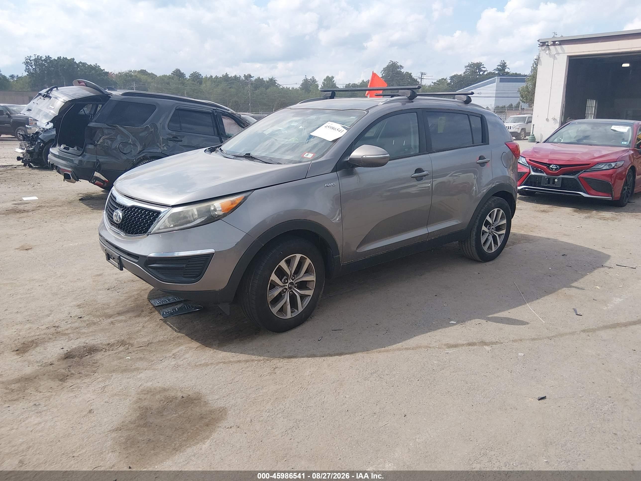2014 Kia Sportage Lx Gray vin: KNDPBCAC6E7631739