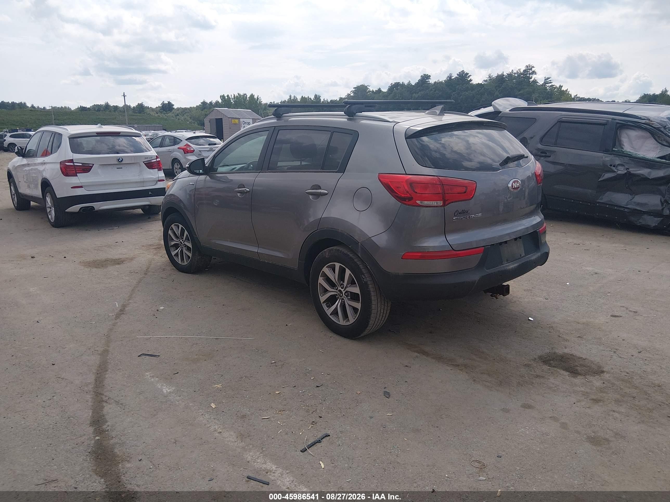 2014 Kia Sportage Lx Gray vin: KNDPBCAC6E7631739