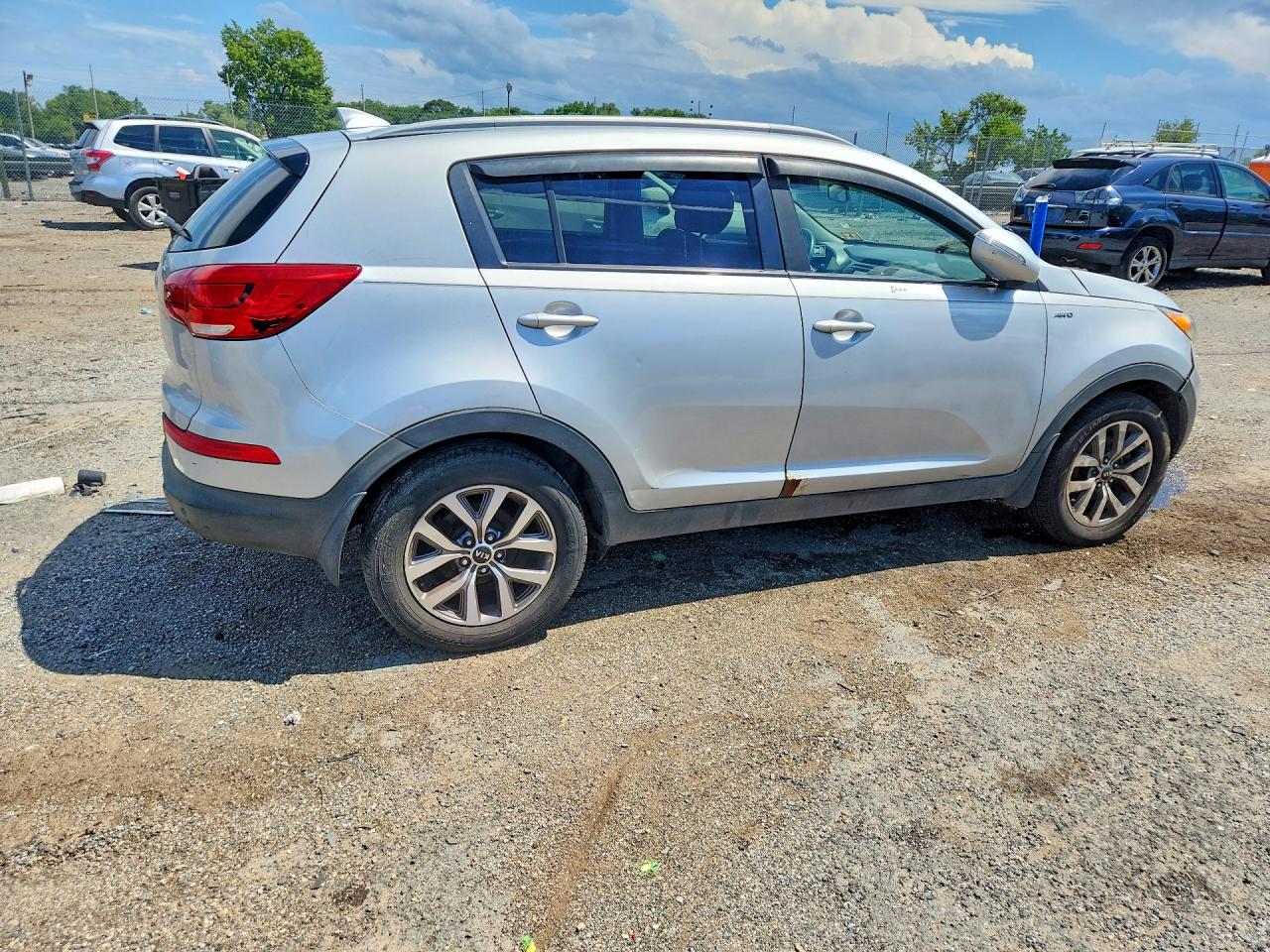 2014 Kia Sportage Lx Silver vin: KNDPBCAC6E7632535