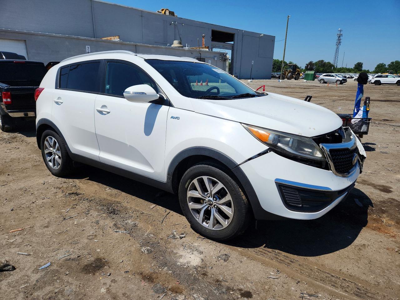 2014 Kia Sportage Lx White vin: KNDPBCAC6E7662909