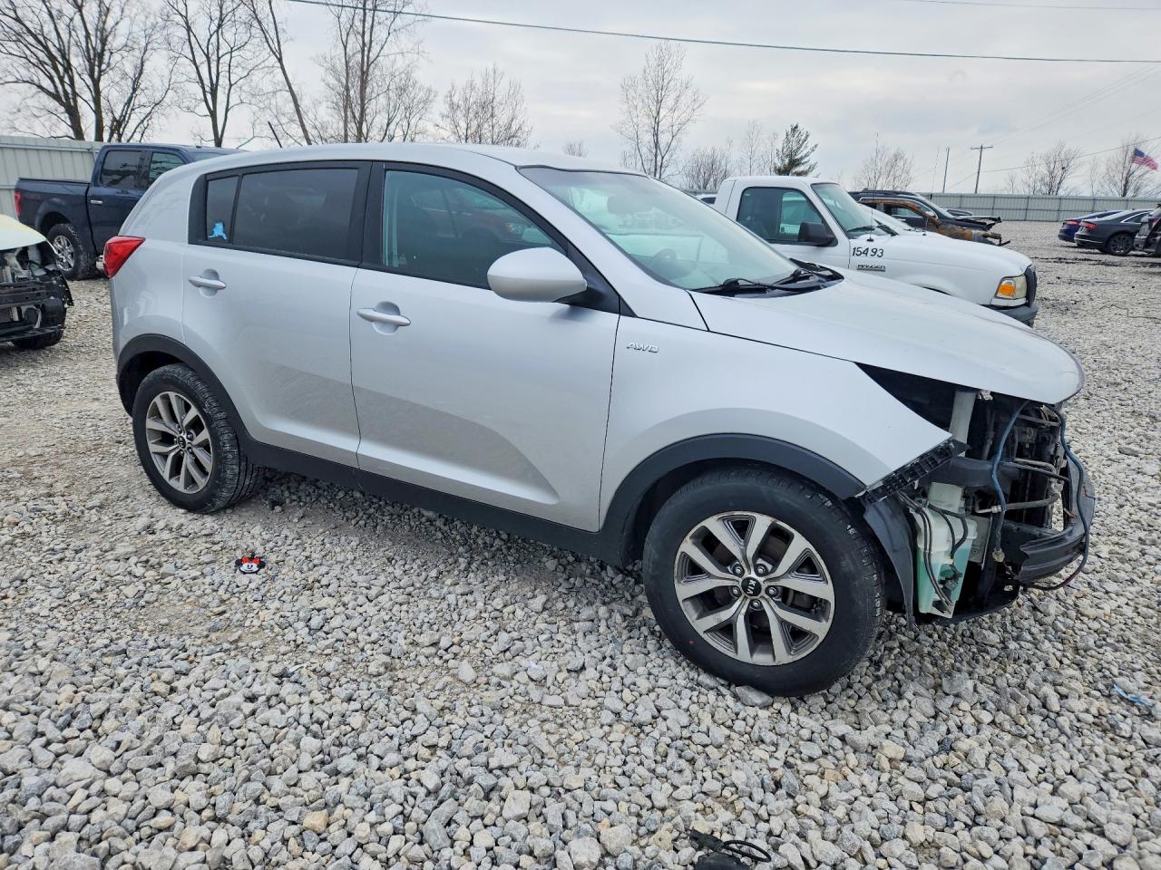2015 Kia Sportage Lx Silver vin: KNDPBCAC6F7756130