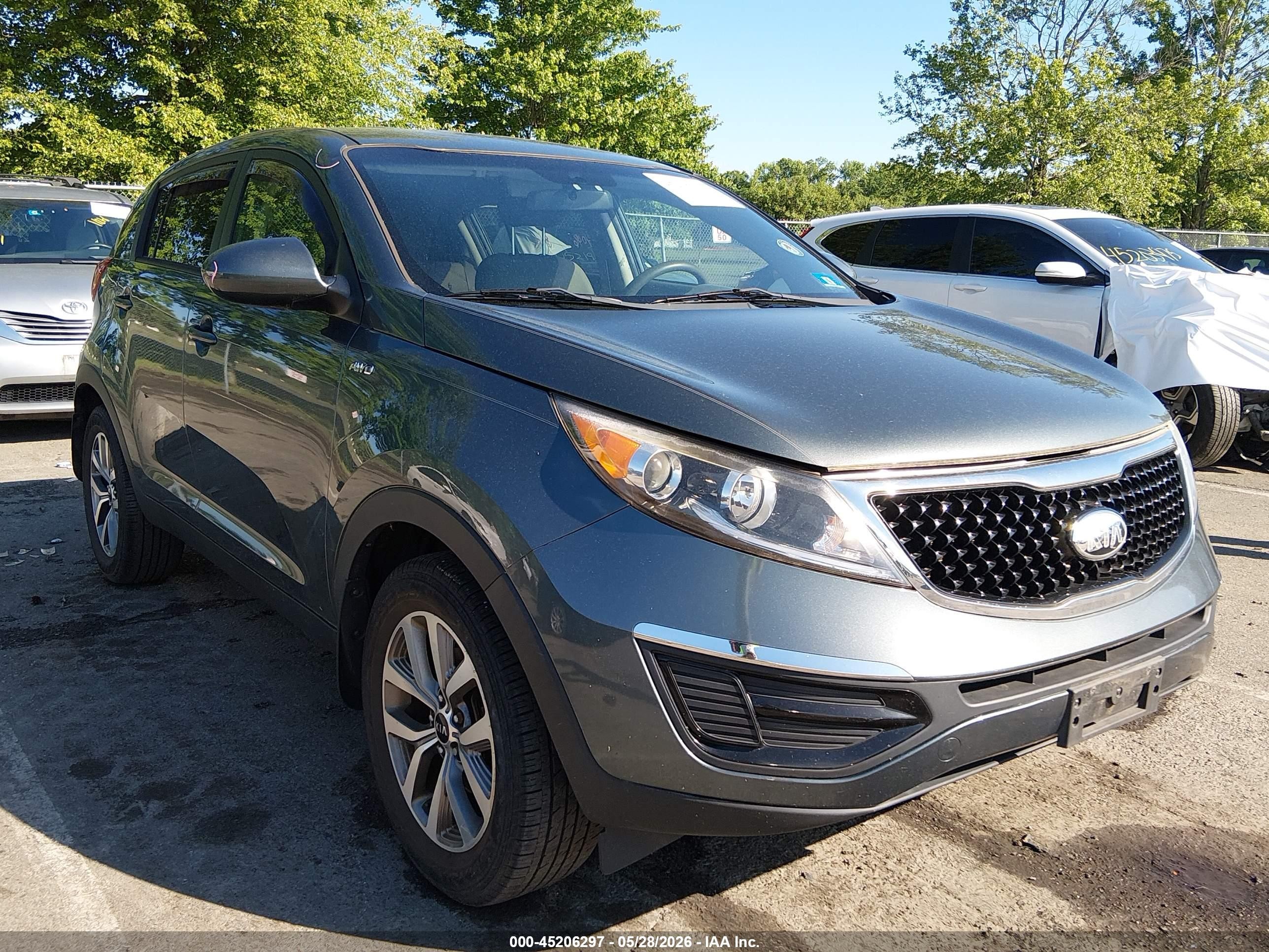 2014 Kia Sportage Lx Blue vin: KNDPBCAC7E7549499