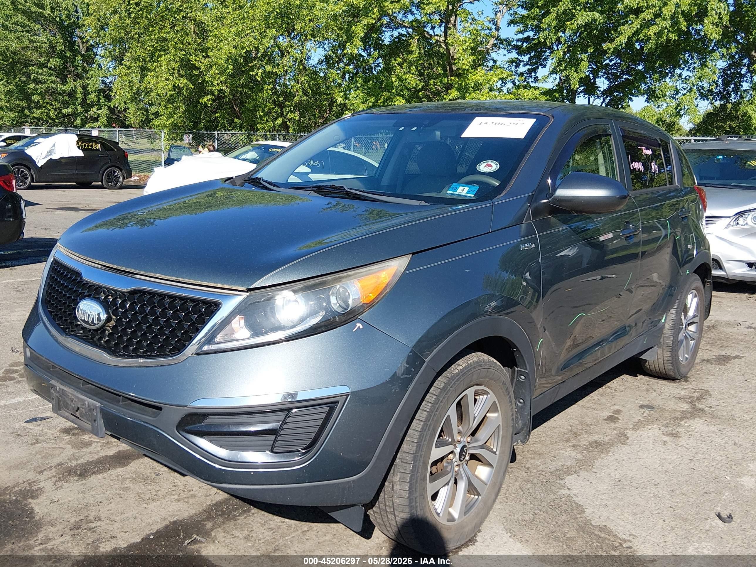 2014 Kia Sportage Lx Blue vin: KNDPBCAC7E7549499