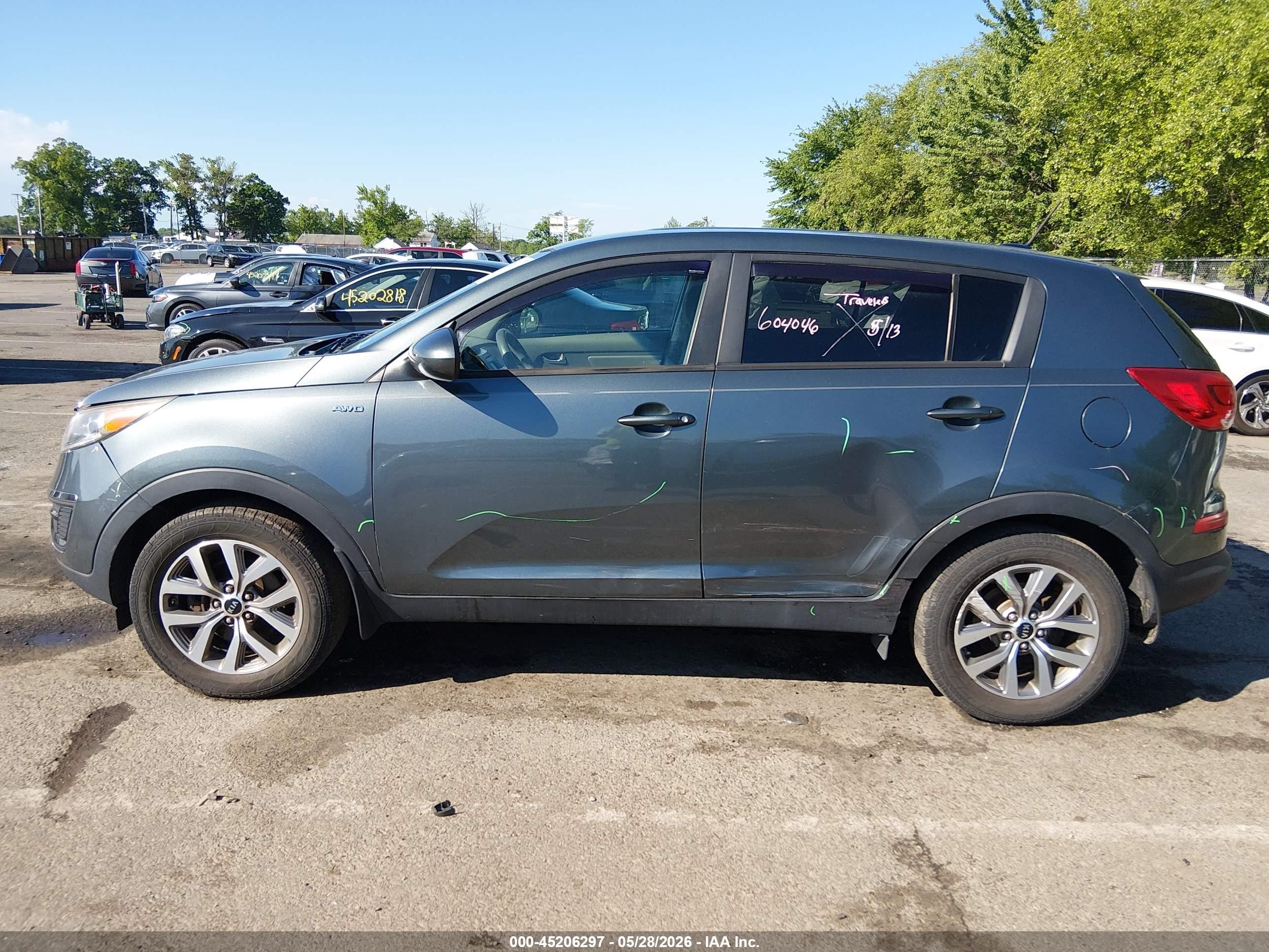 2014 Kia Sportage Lx Blue vin: KNDPBCAC7E7549499