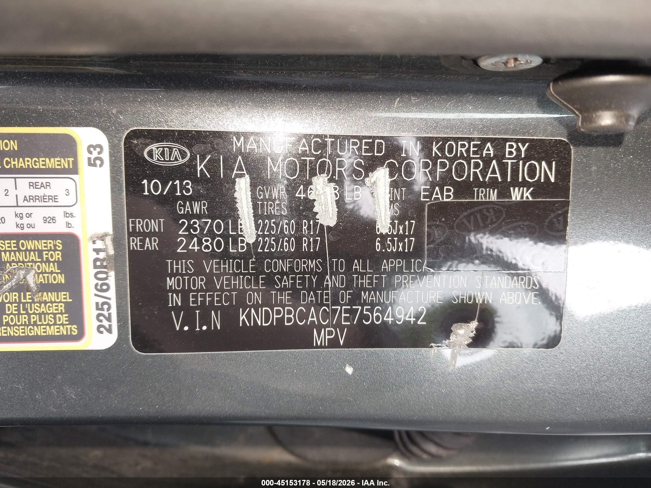 2014 Kia Sportage Lx Dark Blue vin: KNDPBCAC7E7564942