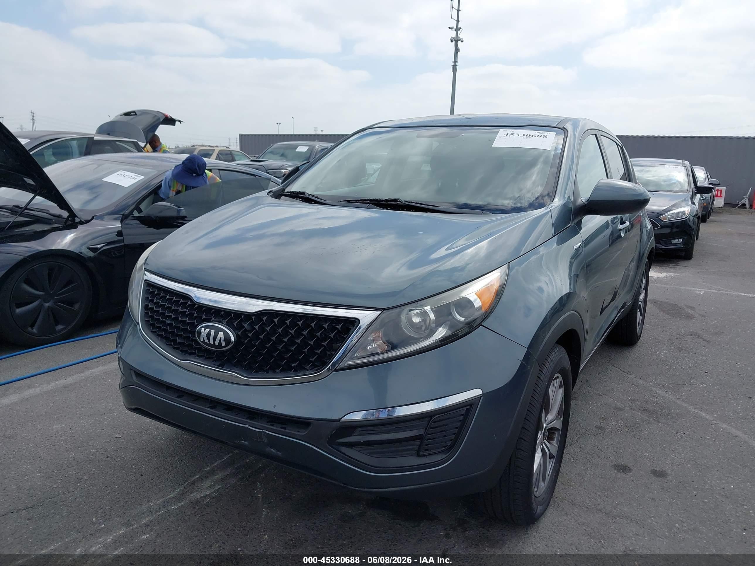2014 Kia Sportage Lx Gray vin: KNDPBCAC7E7597794