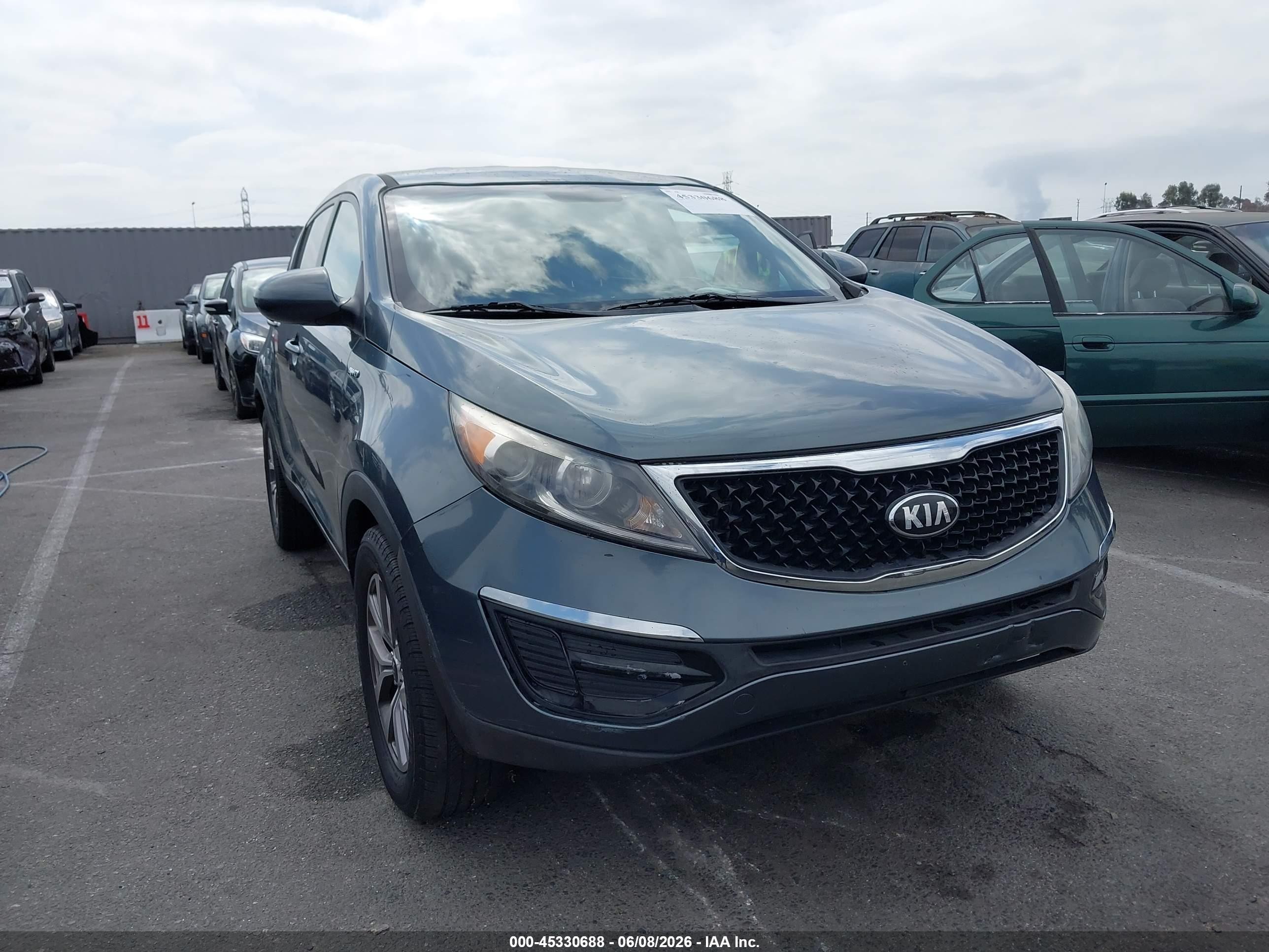 2014 Kia Sportage Lx Gray vin: KNDPBCAC7E7597794