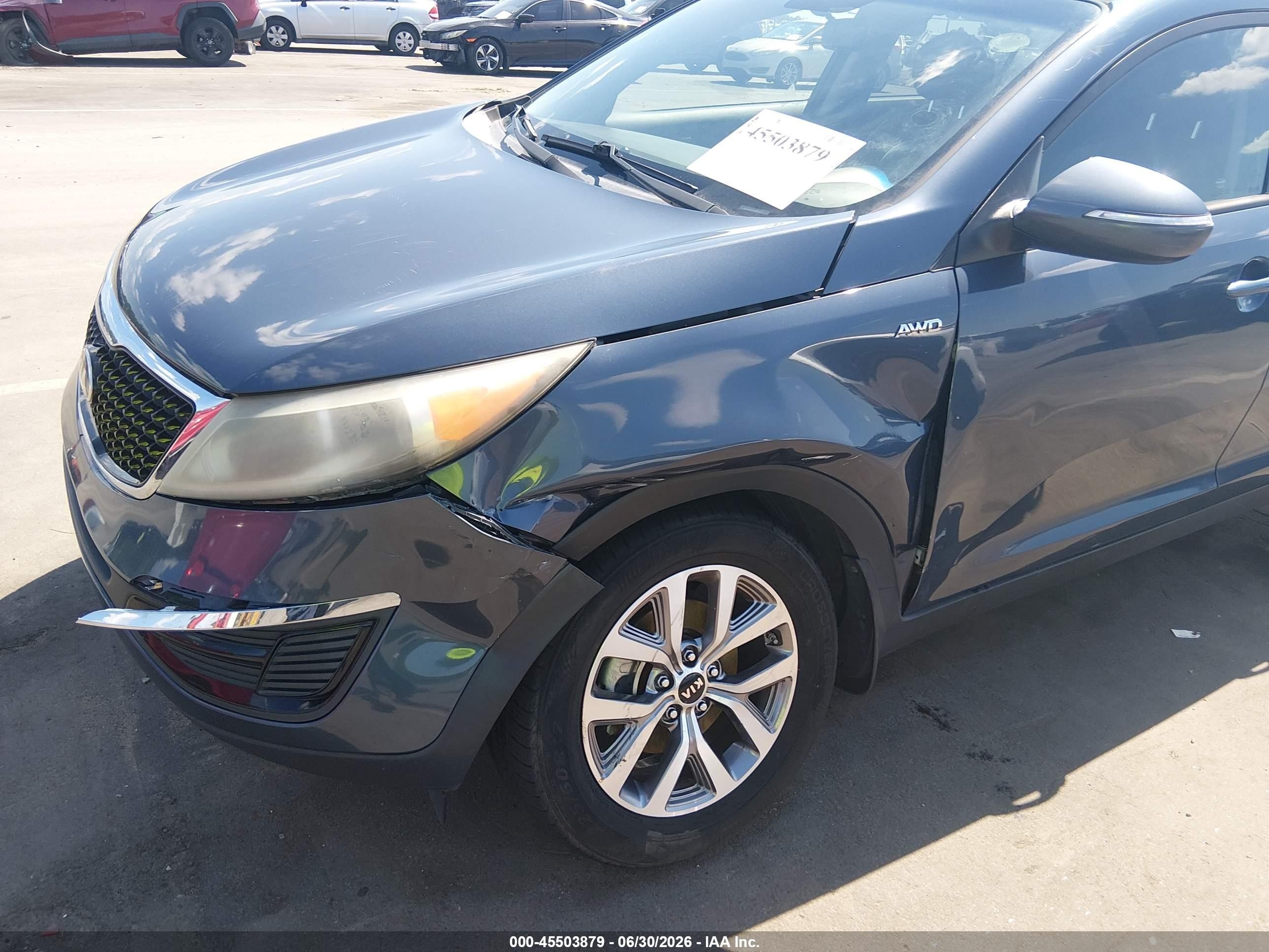 2015 Kia Sportage Lx Light Blue vin: KNDPBCAC7F7684127