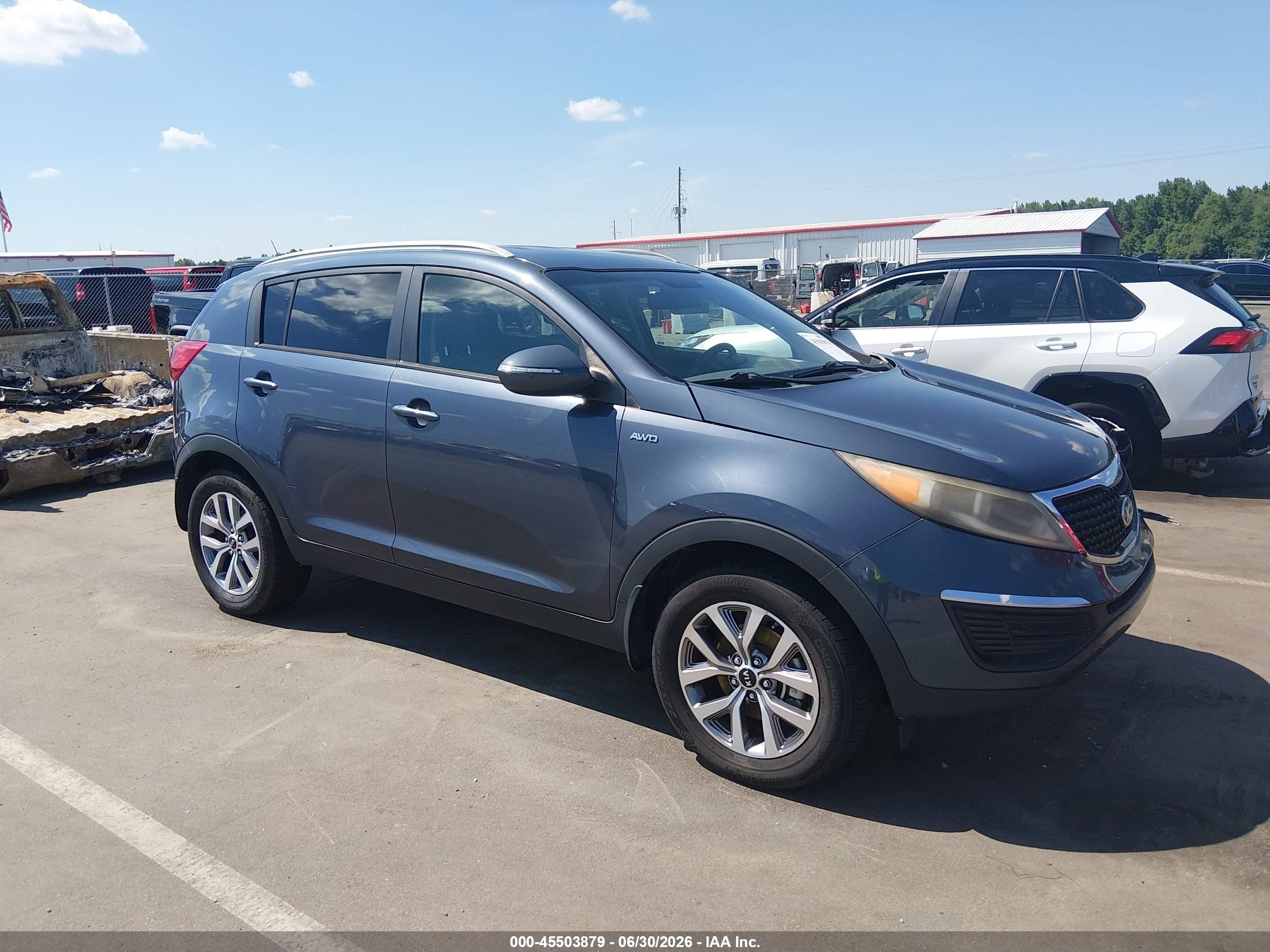 2015 Kia Sportage Lx Light Blue vin: KNDPBCAC7F7684127