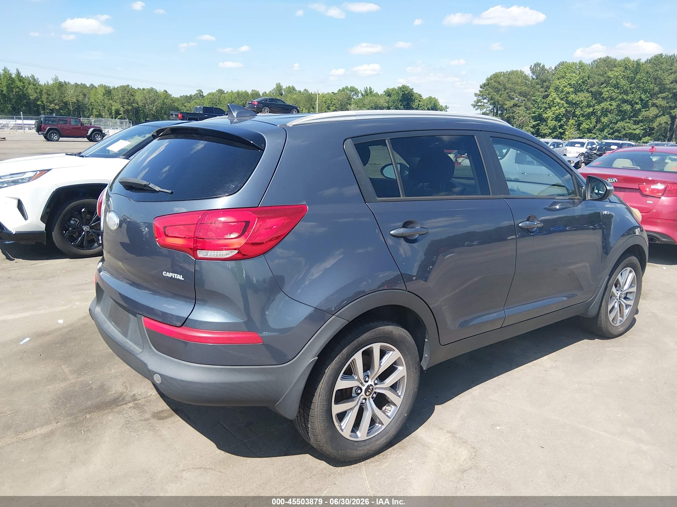 2015 Kia Sportage Lx Light Blue vin: KNDPBCAC7F7684127