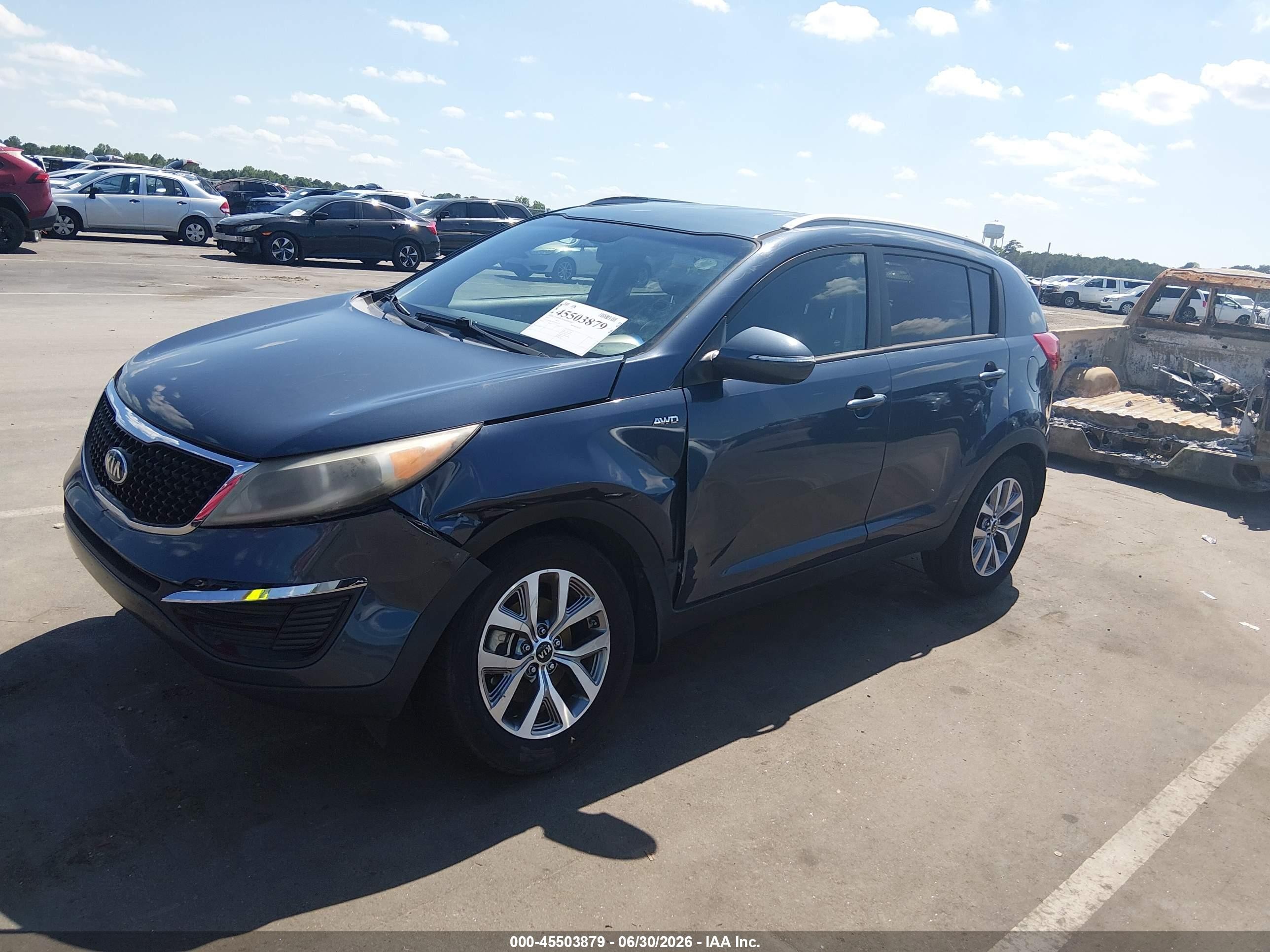 2015 Kia Sportage Lx Light Blue vin: KNDPBCAC7F7684127