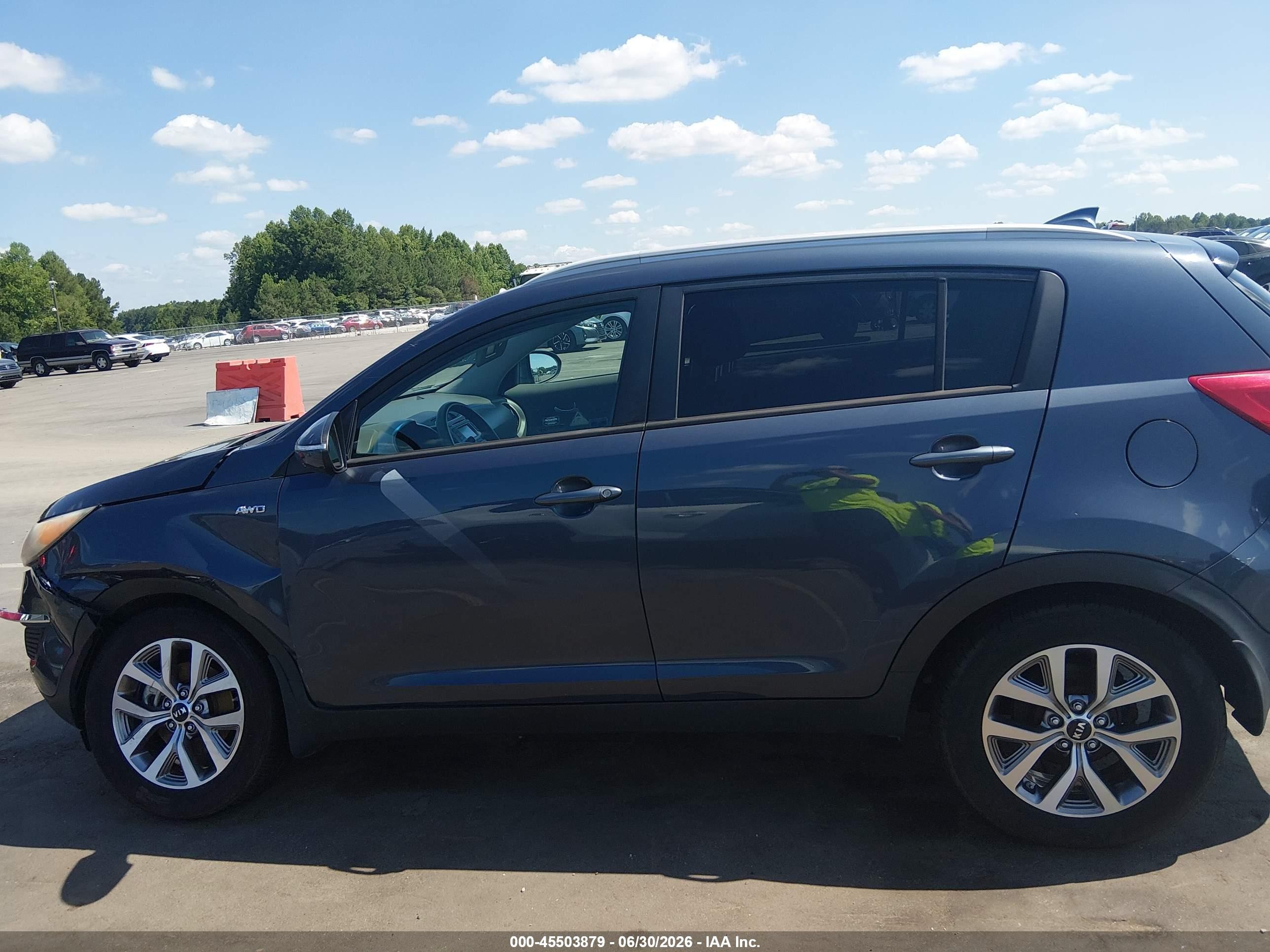 2015 Kia Sportage Lx Light Blue vin: KNDPBCAC7F7684127