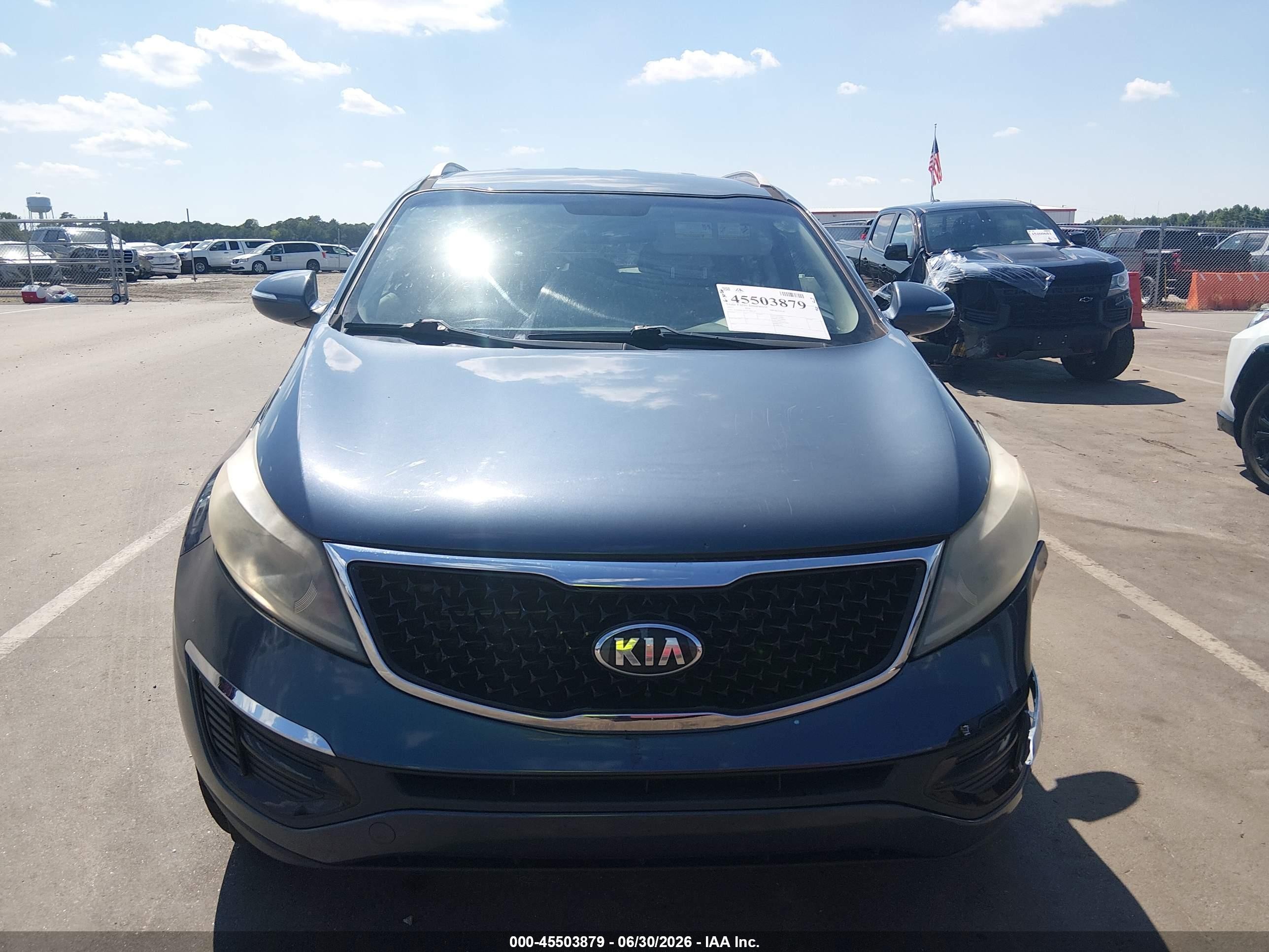 2015 Kia Sportage Lx Light Blue vin: KNDPBCAC7F7684127