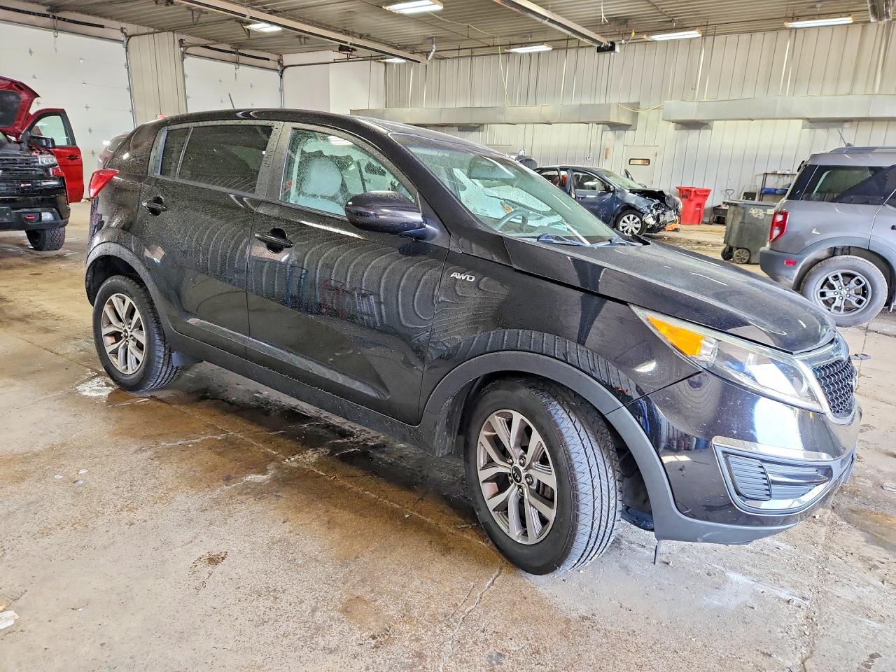2015 Kia Sportage Lx Black vin: KNDPBCAC7F7760882