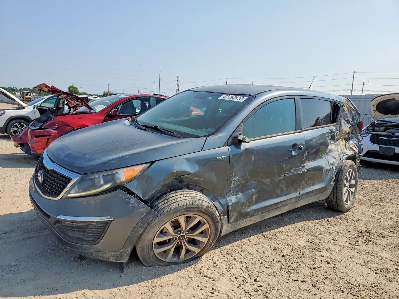 2014 Kia Sportage Lx Gray vin: KNDPBCAC8E7549107