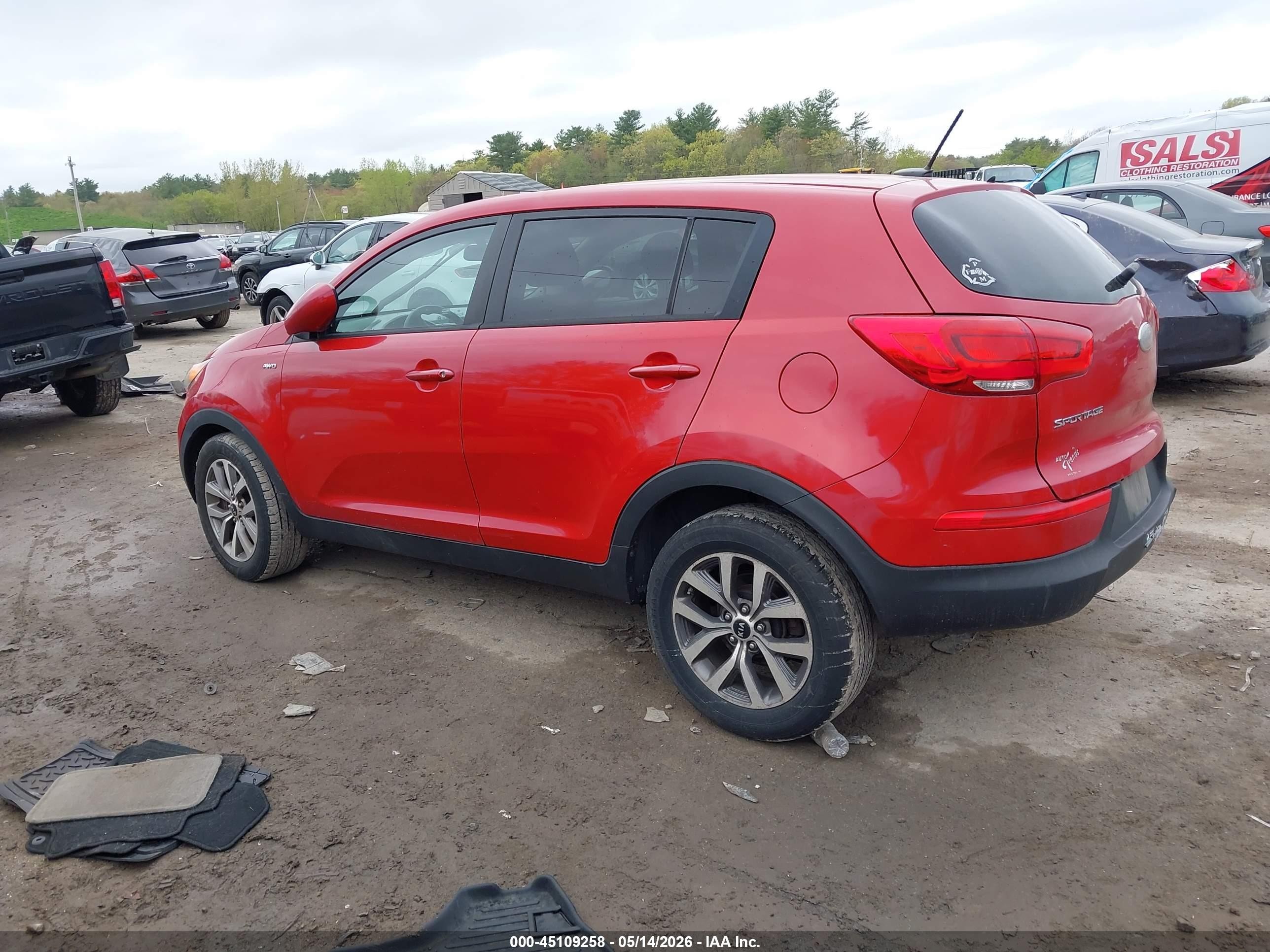 2014 Kia Sportage Lx Red vin: KNDPBCAC8E7550984