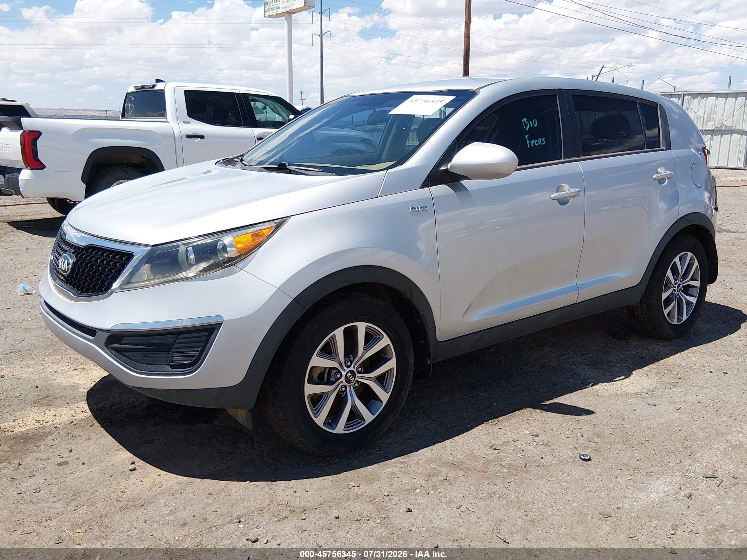 2014 Kia Sportage Lx Серебряный vin: KNDPBCAC8E7589106