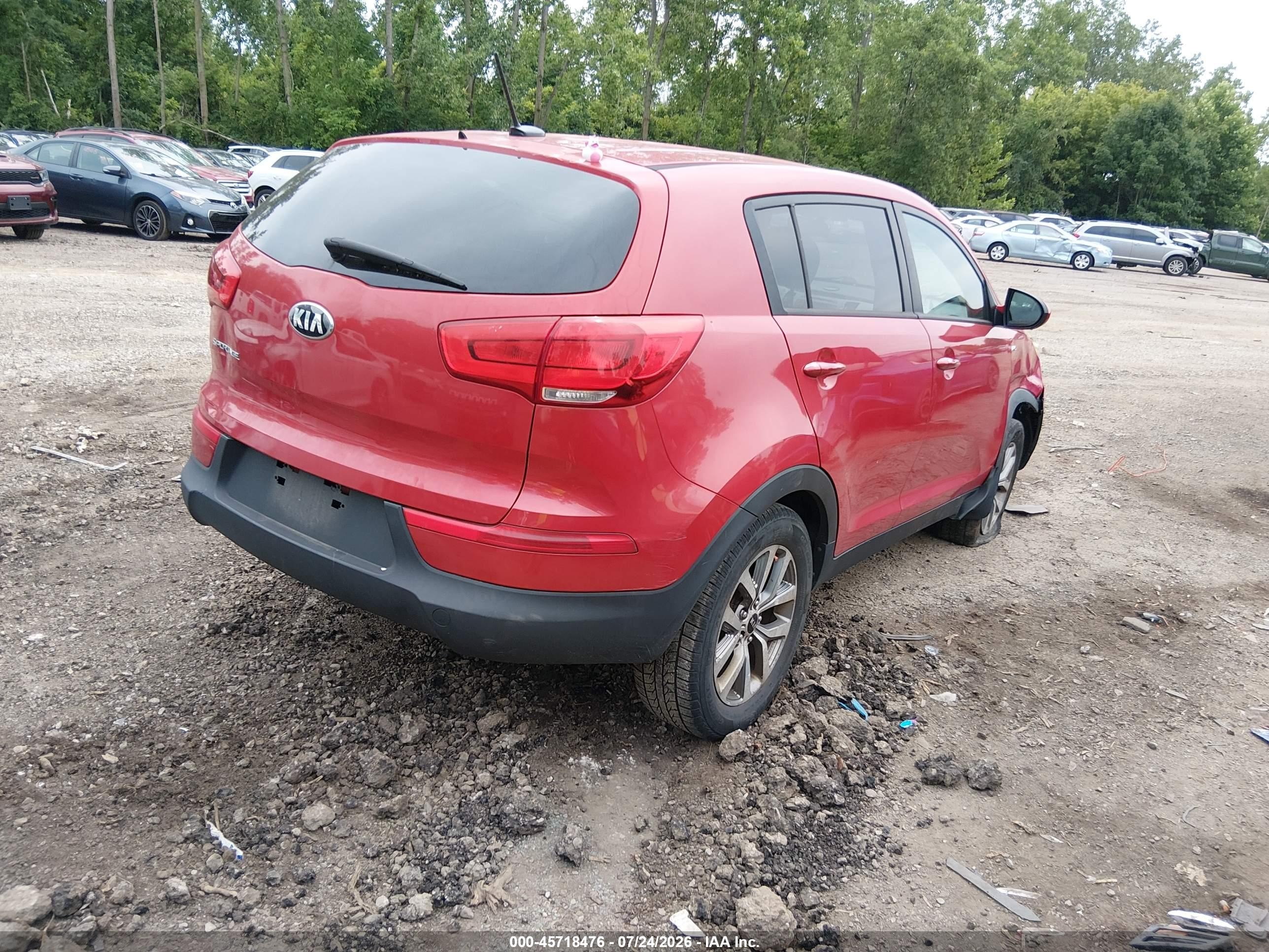 2015 Kia Sportage Lx Red vin: KNDPBCAC8F7710363